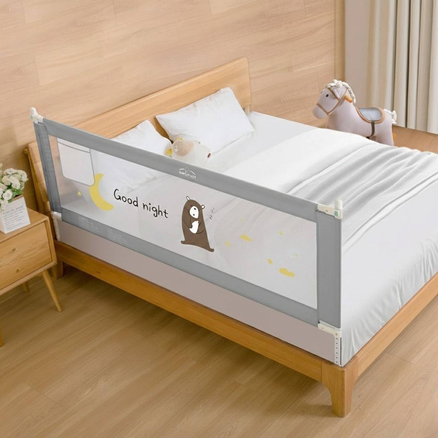 Safe-o-kid 1 Side Baby Bed Rail with 1-Year Warranty 6Ft 182CM Bed railing for baby safety