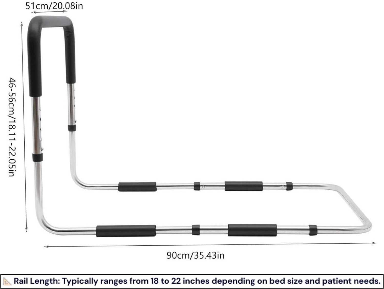 Image of veayva Bed Side Safety Rail with Height Adjustable for Elderly, Patients