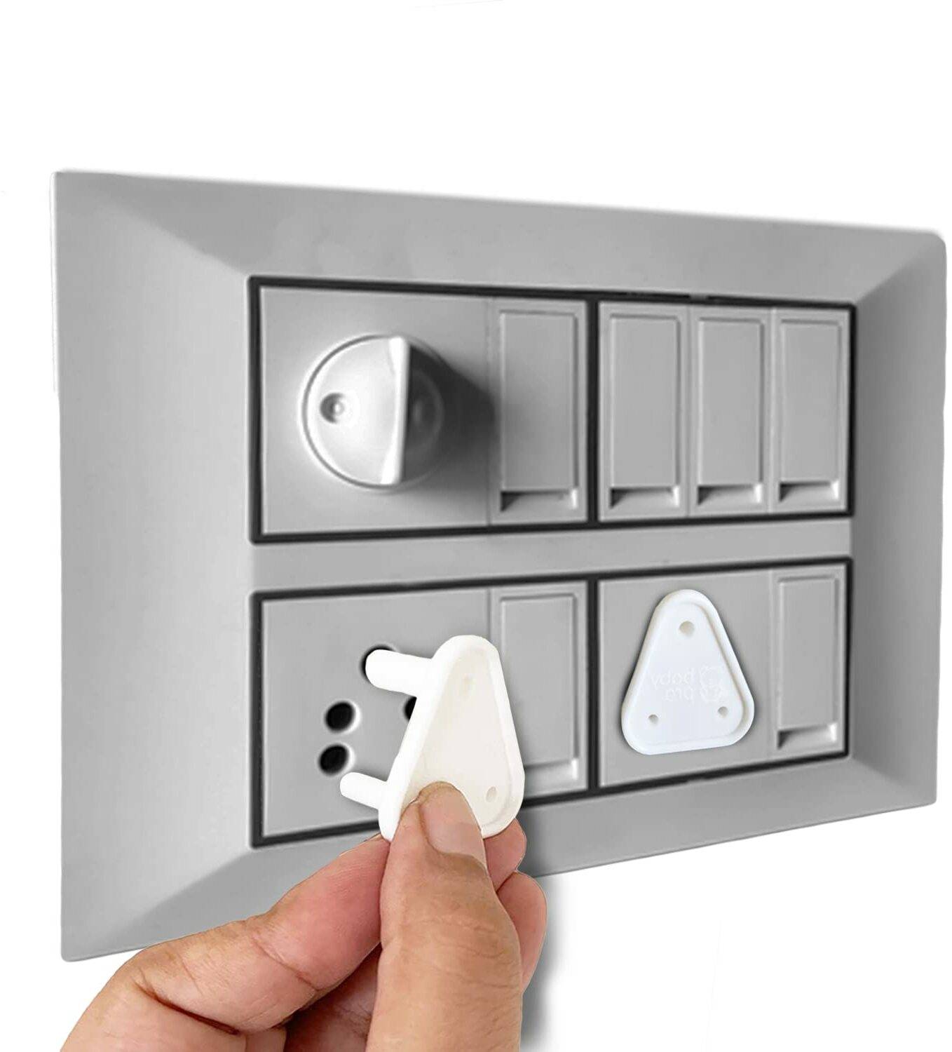 BabyPro Electric Socket Covers (Set of 6) Switchboard Covers, 5 Amp. & 15 Amp, White