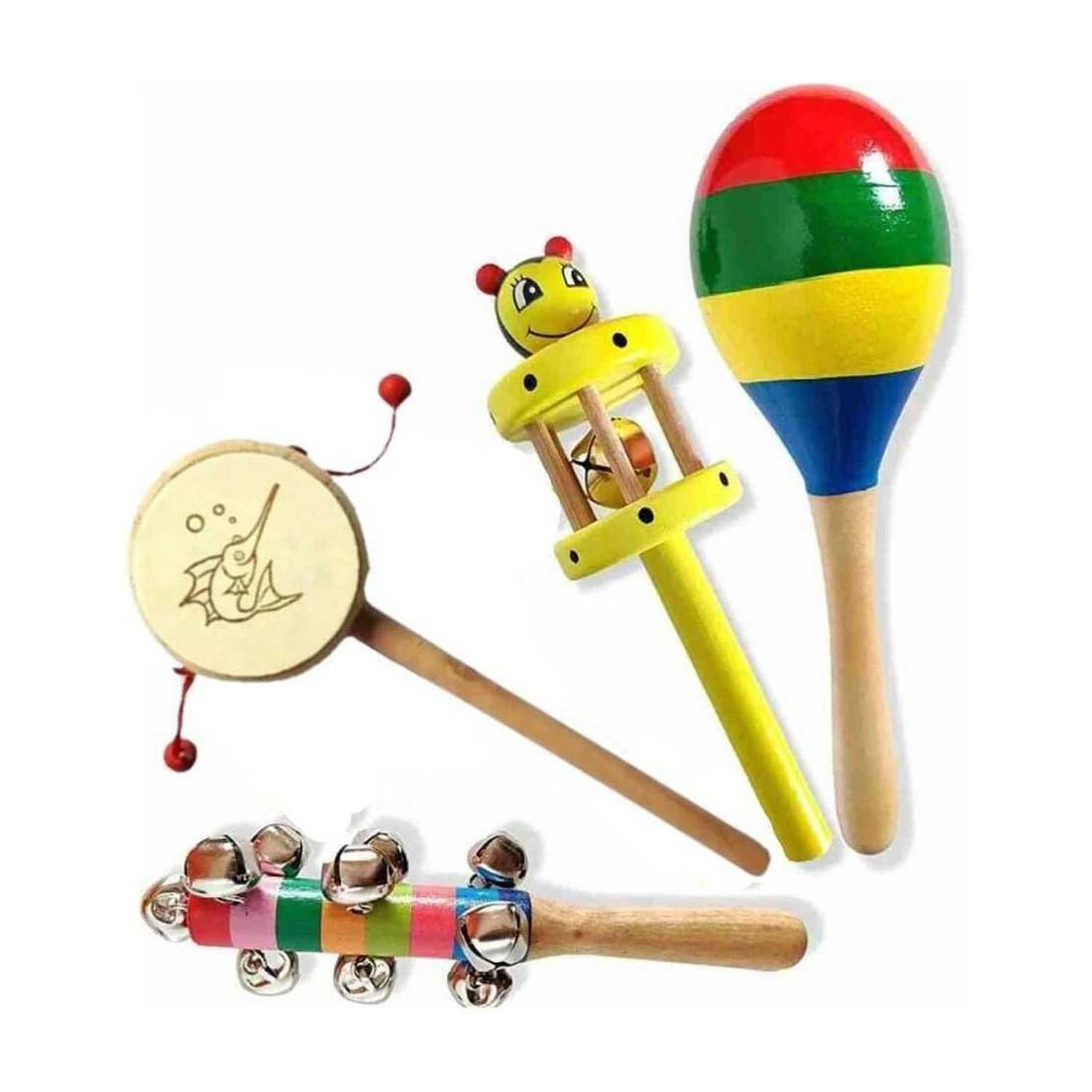 Little Mind Get Your Child's Playtime Rolling with Pack of 4 Rattles Set for Kids Rattle