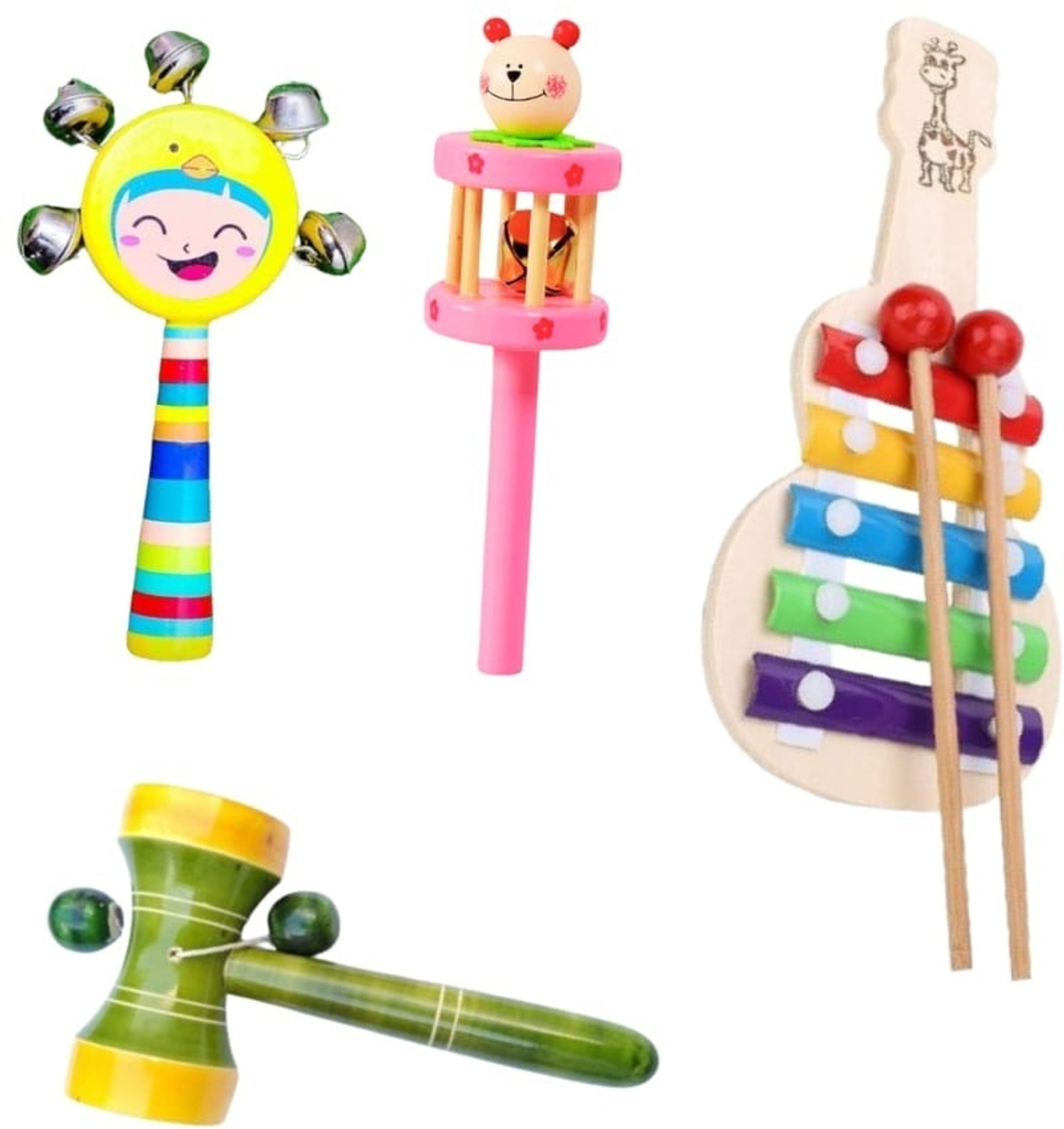 Image of Rainbowstore Wooden Wonder: Delightful Rattles for Tiny Hands and Big Smiles Rattle