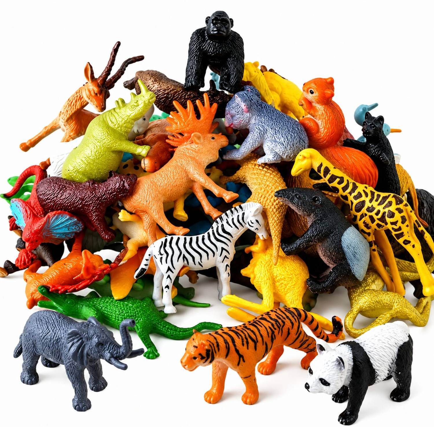Aneep 12 PC Mini Jungle Safari Realistic Wild Animal For Babys or Kids