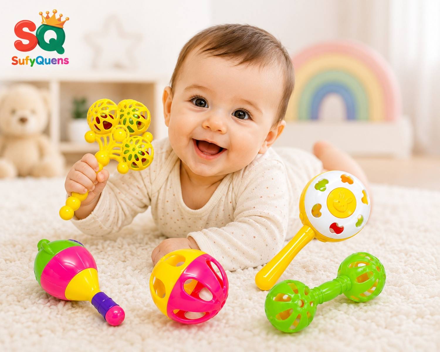 SufyQuens Baby Rattle Toy Set Multicolor - Image 3