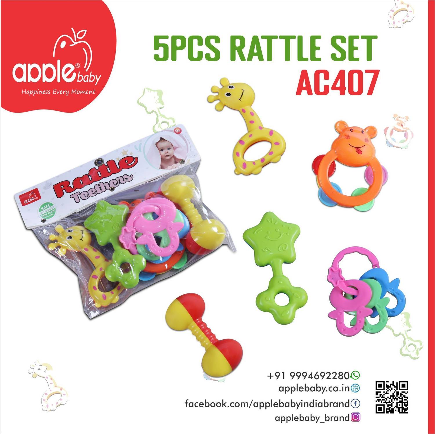 Apple Baby 5PCS RATTLE SET Rattle