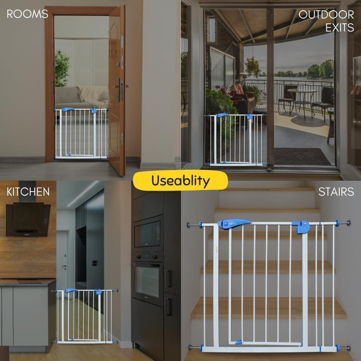 Image of Safe-o-kid Baby Safety Gate (75-130cm) 1 Year Warranty, Adjustable Metal Auto Close Child Safety Gate