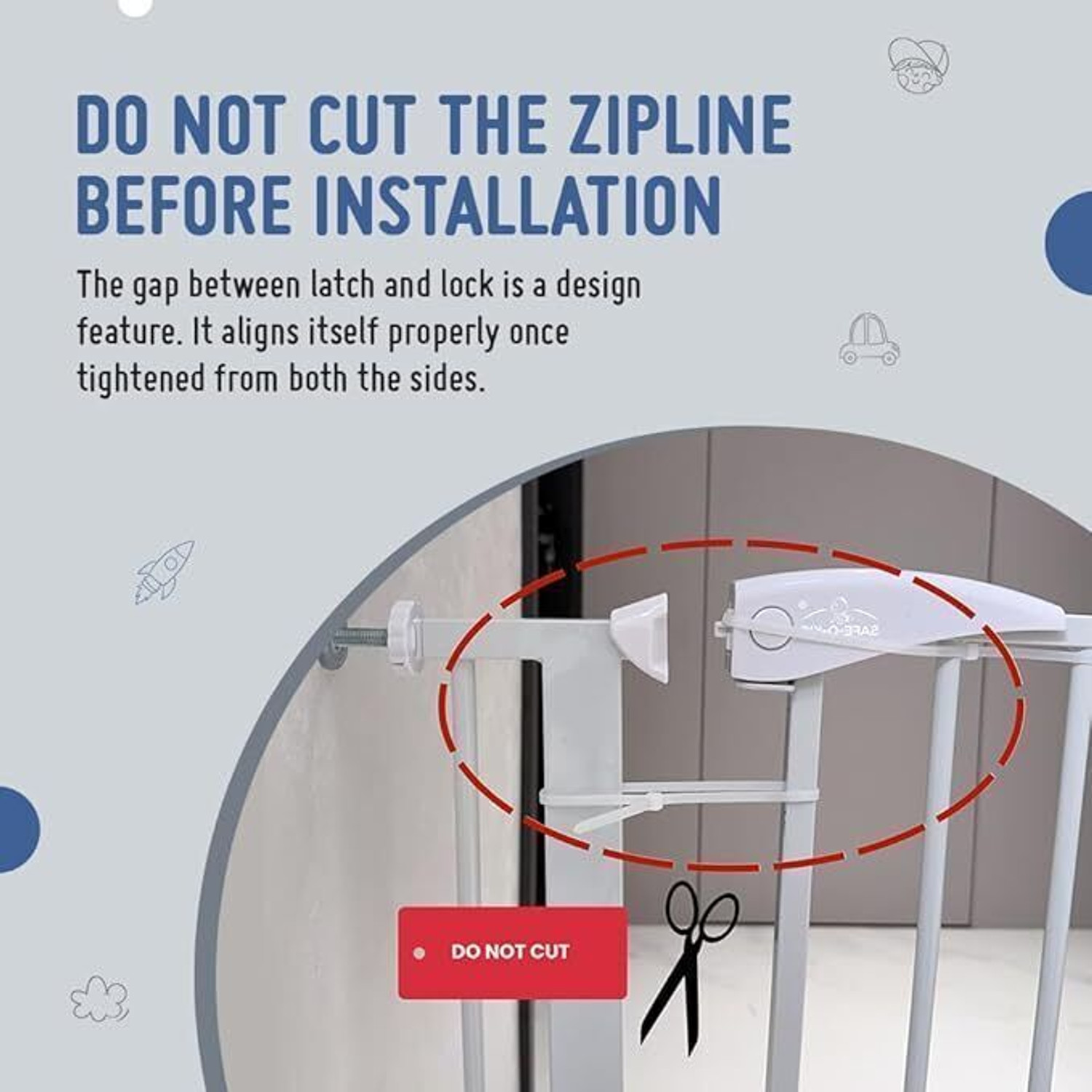 Image of Safe-o-kid Baby Safety Gate (75-130cm) 1 Year Warranty, Adjustable Metal Auto Close Child Safety Gate