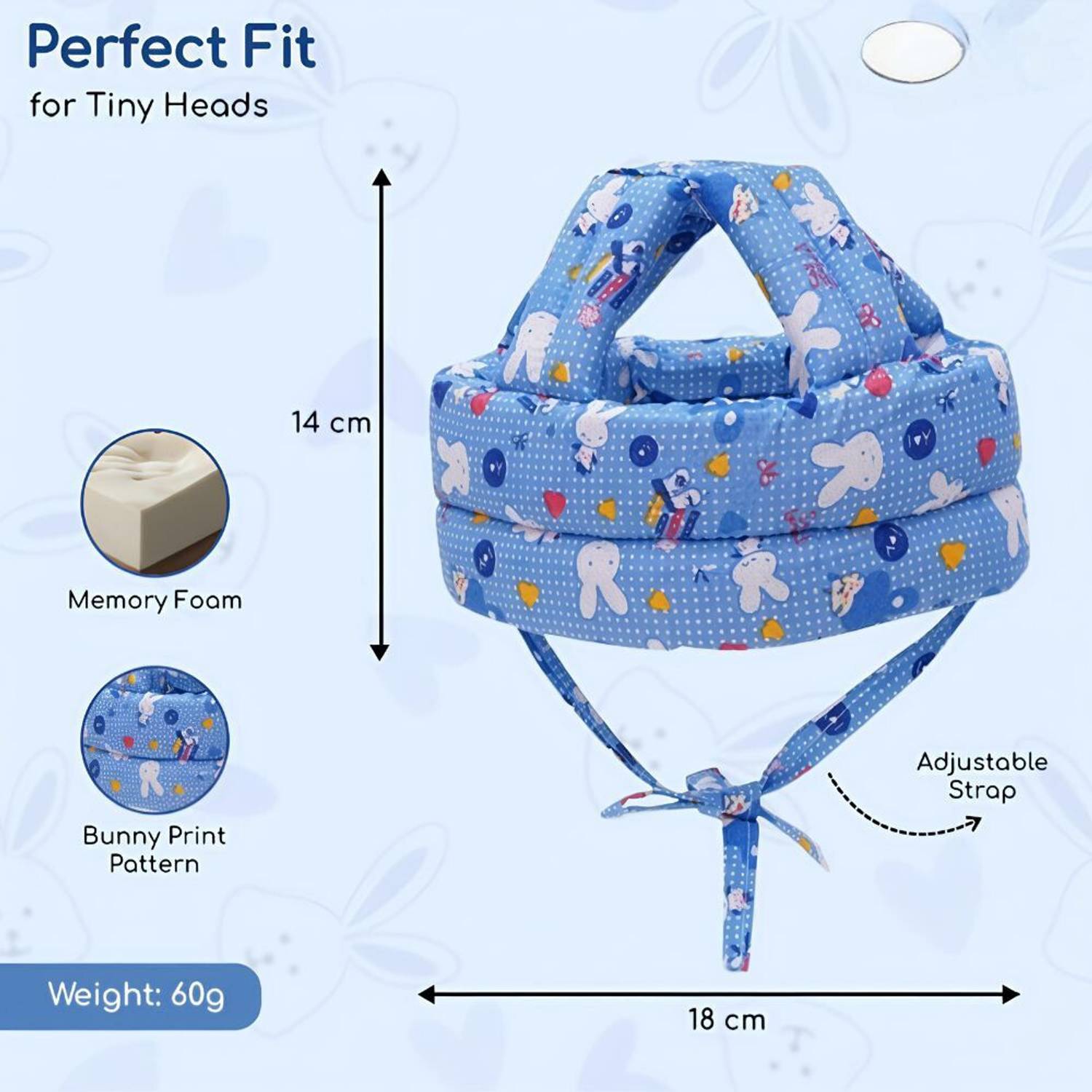 TENGOZ Safety Baby Helmet Blue - Image 2