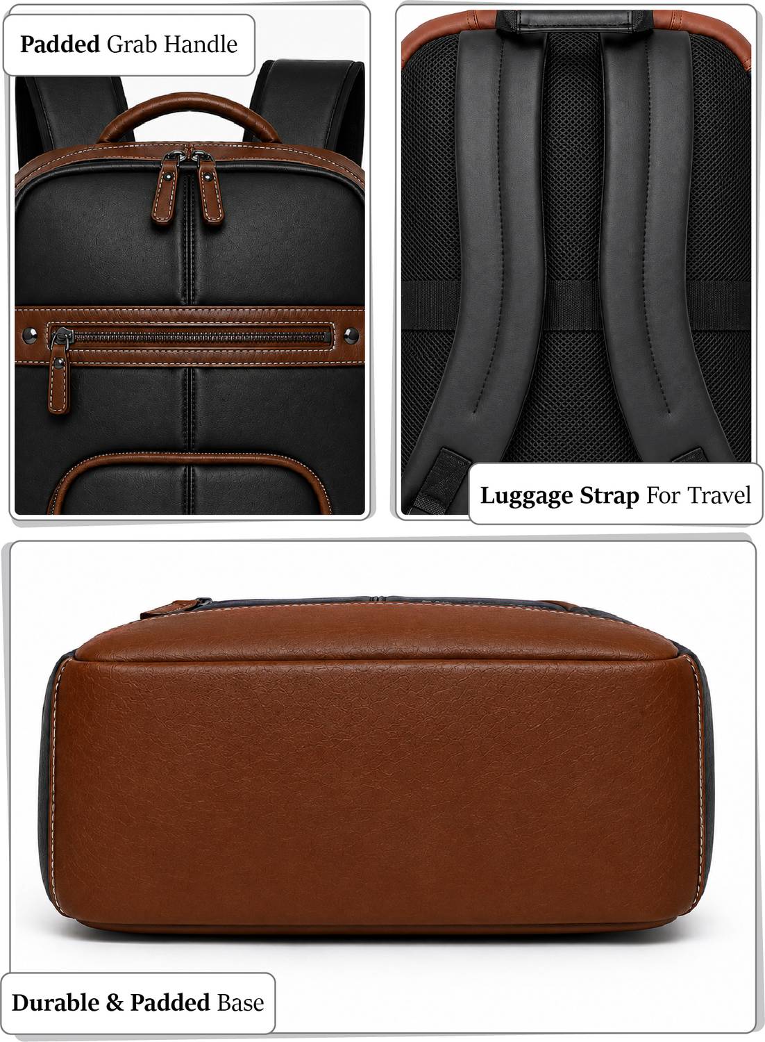 FUR JADEN 25L Vegan Leather Laptop Backpack - Image 4