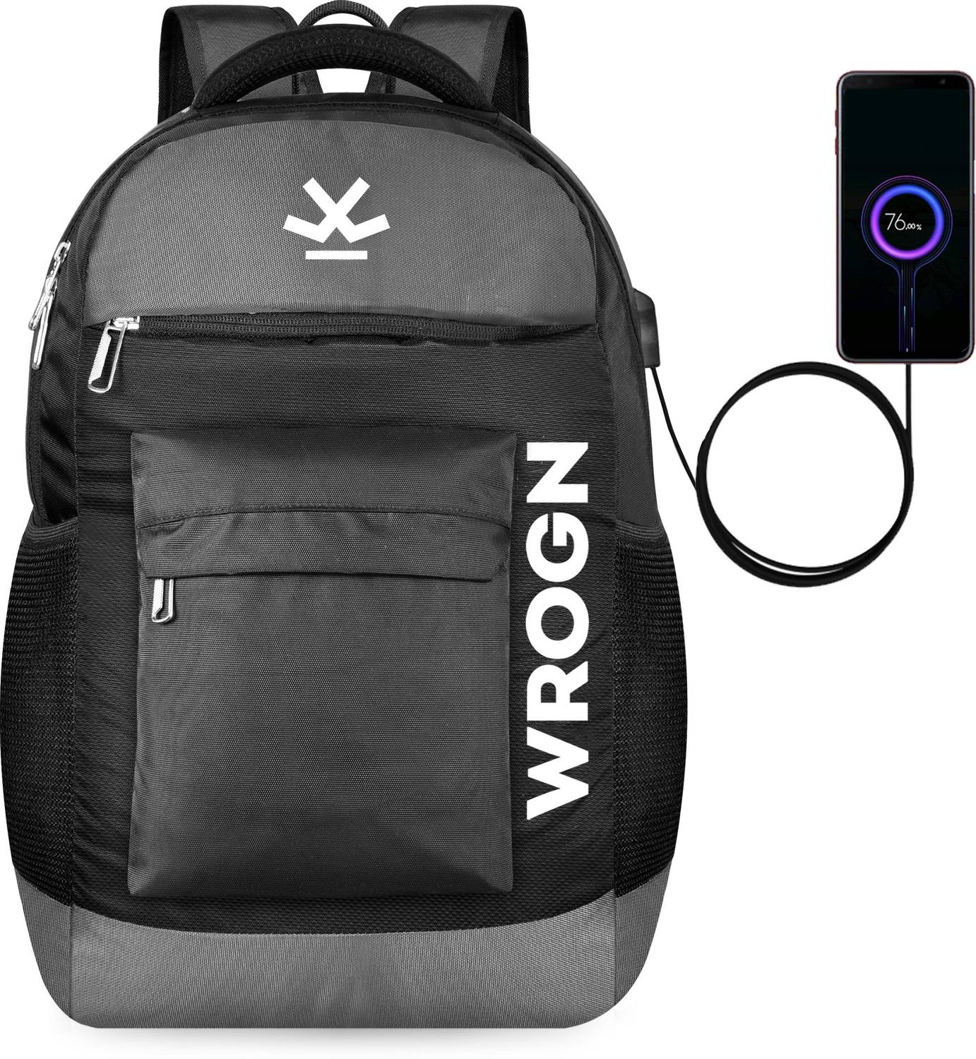 WROGN Unisex Smart Bag With USB Charging Port Casual Laptop Bag-Office Bag-School Bag 35 L Laptop Backpack