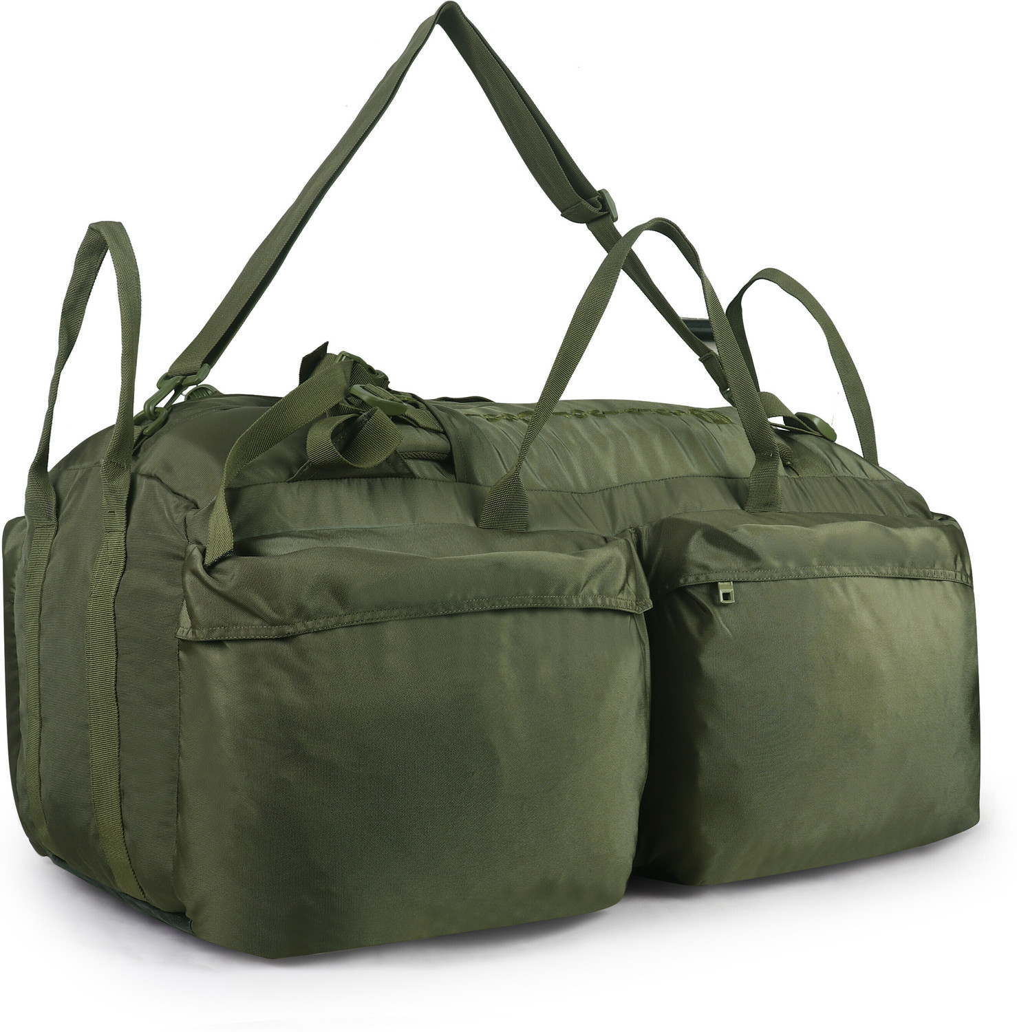 Image of SURVIVOR GEAR Heavy-Duty Polyester Army Duffel Bag with Large Capacity, Multi-Pocket Design 120 L Backpack