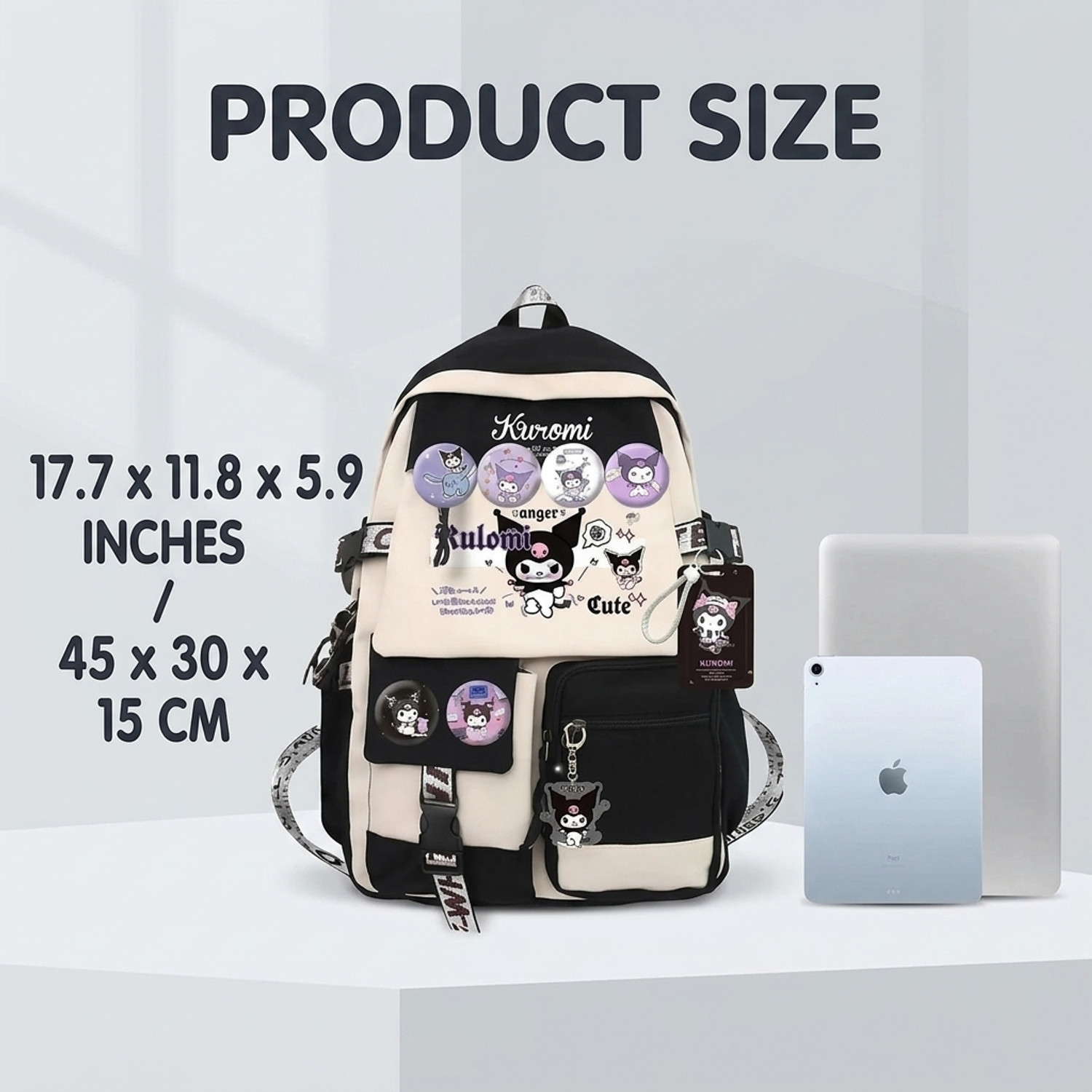 Image of Venzina Teenage Girls Cute Backpack For School 17.5 Inch Students Casual Travel 2.5 L Backpack