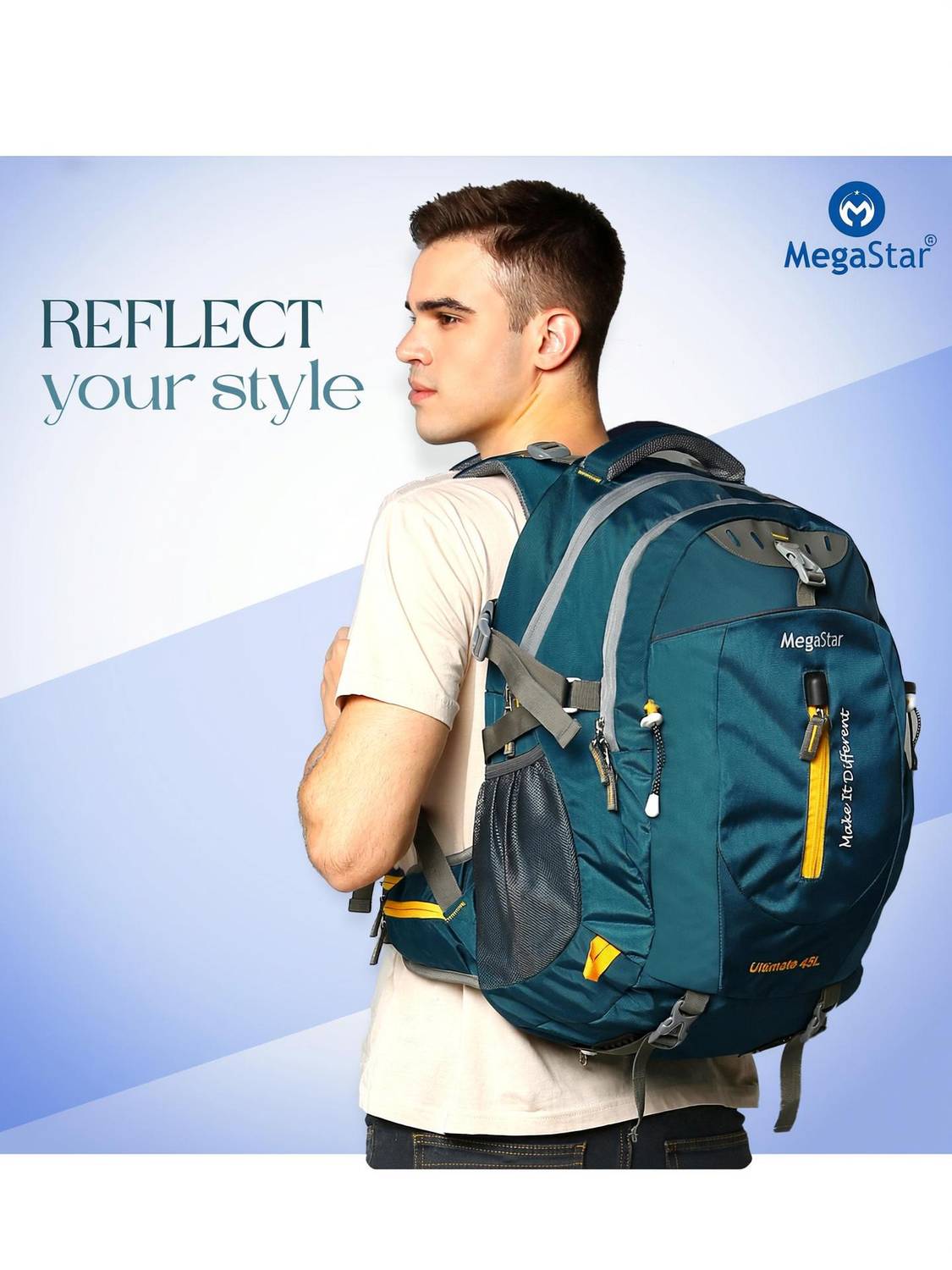 MegaStar Ultimate Premium Waterproof Bag For Travelling Trekking Rucksack Hiking Camping 45 L Laptop Backpack