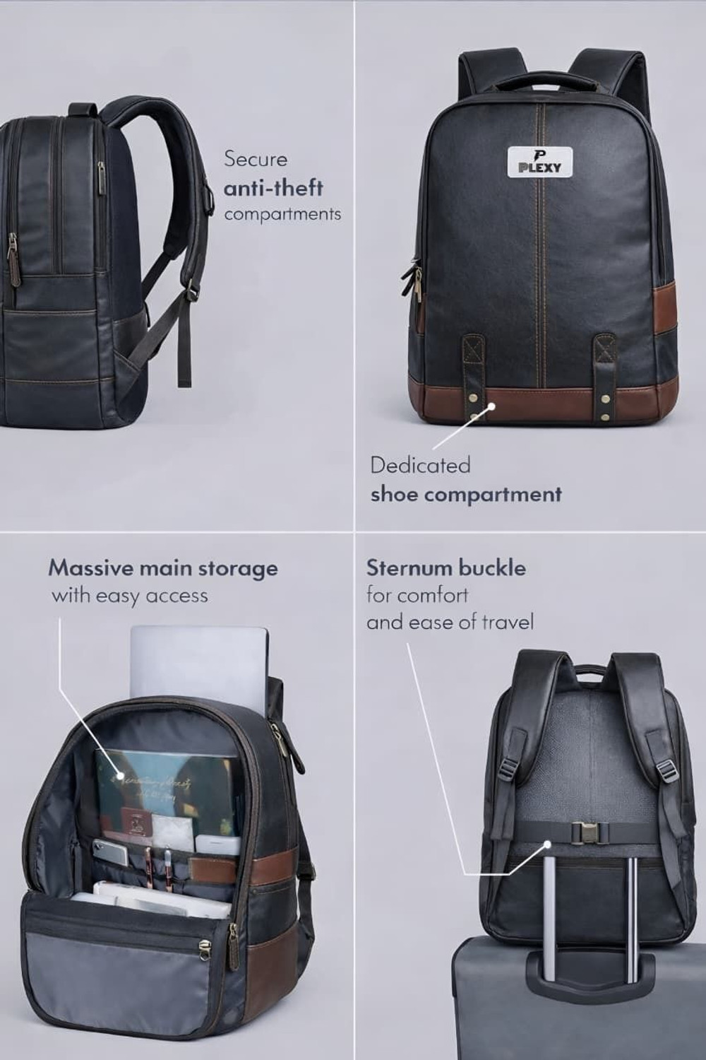 Image of PLEXY Faux Leather Water 40 L Backpack
