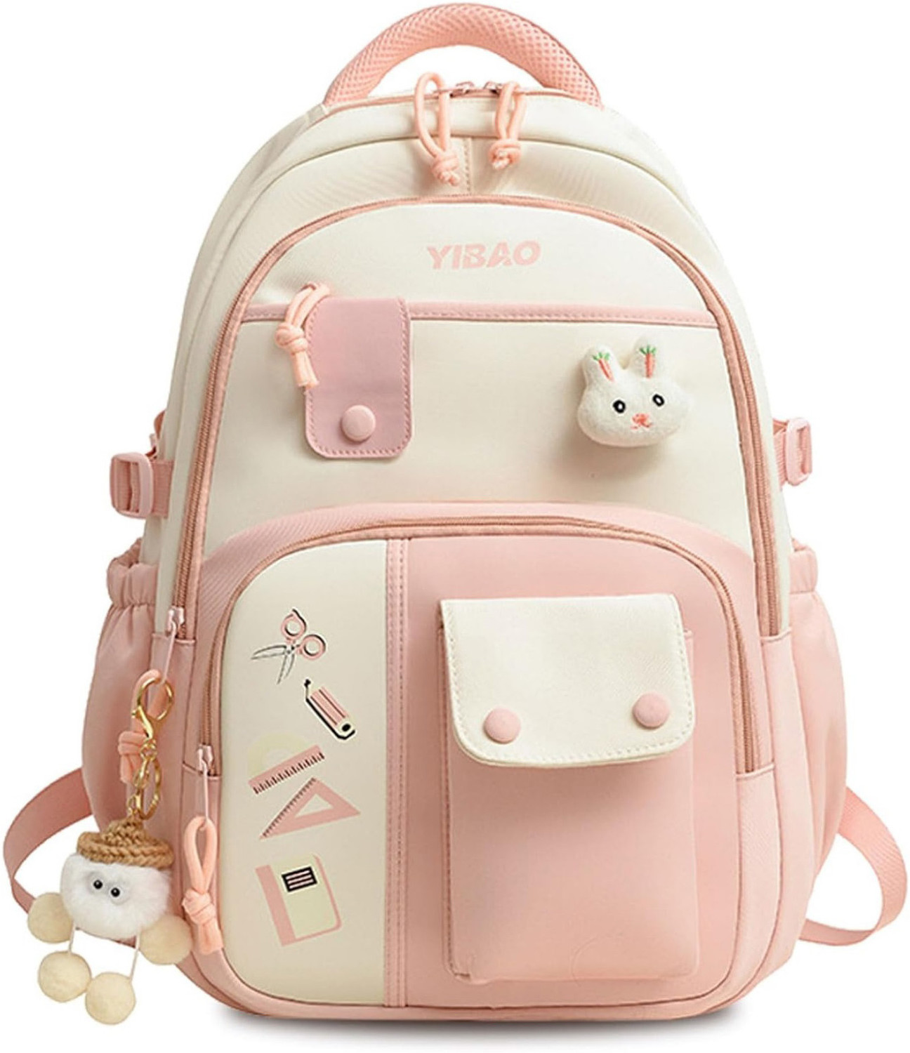 Image of Aximoz Two-tone backpack With Attached Key Chain with matching branding 30 L Backpack