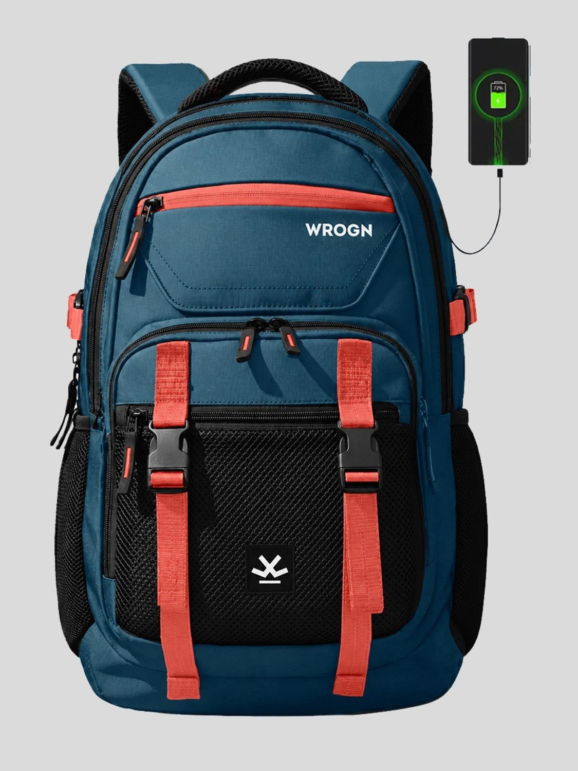 Image of WROGN Unisex Ashper 2.0 with USB Port, Rain Cover and Reflective Strip 42 L Laptop Backpack