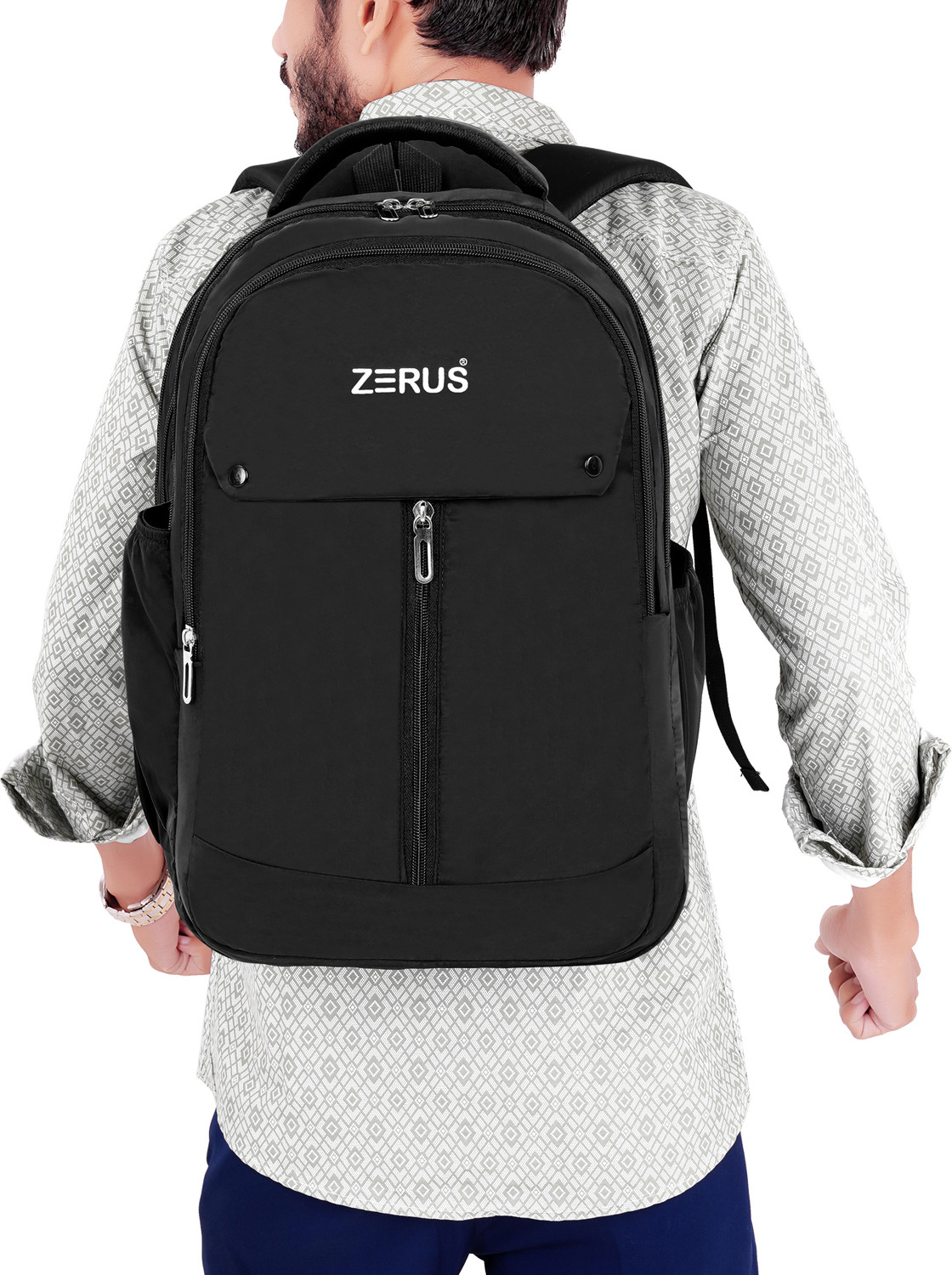 Image of ZERUS Premium Laptop Backpack with Bottle Pocket for Office College and Travel Use Waterproof School Bag