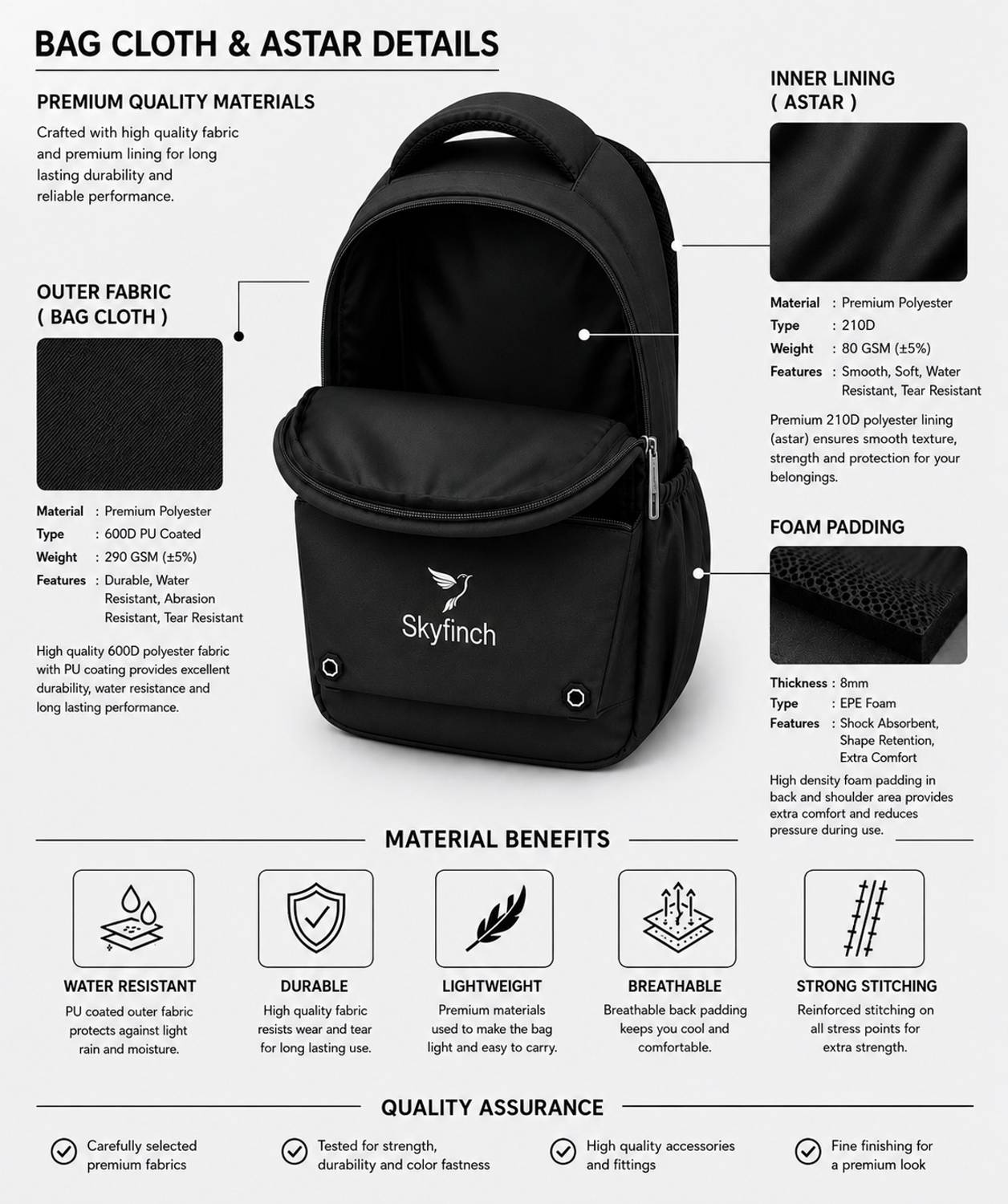 Skyfinch 45L Water Resistant Backpack - Image 3