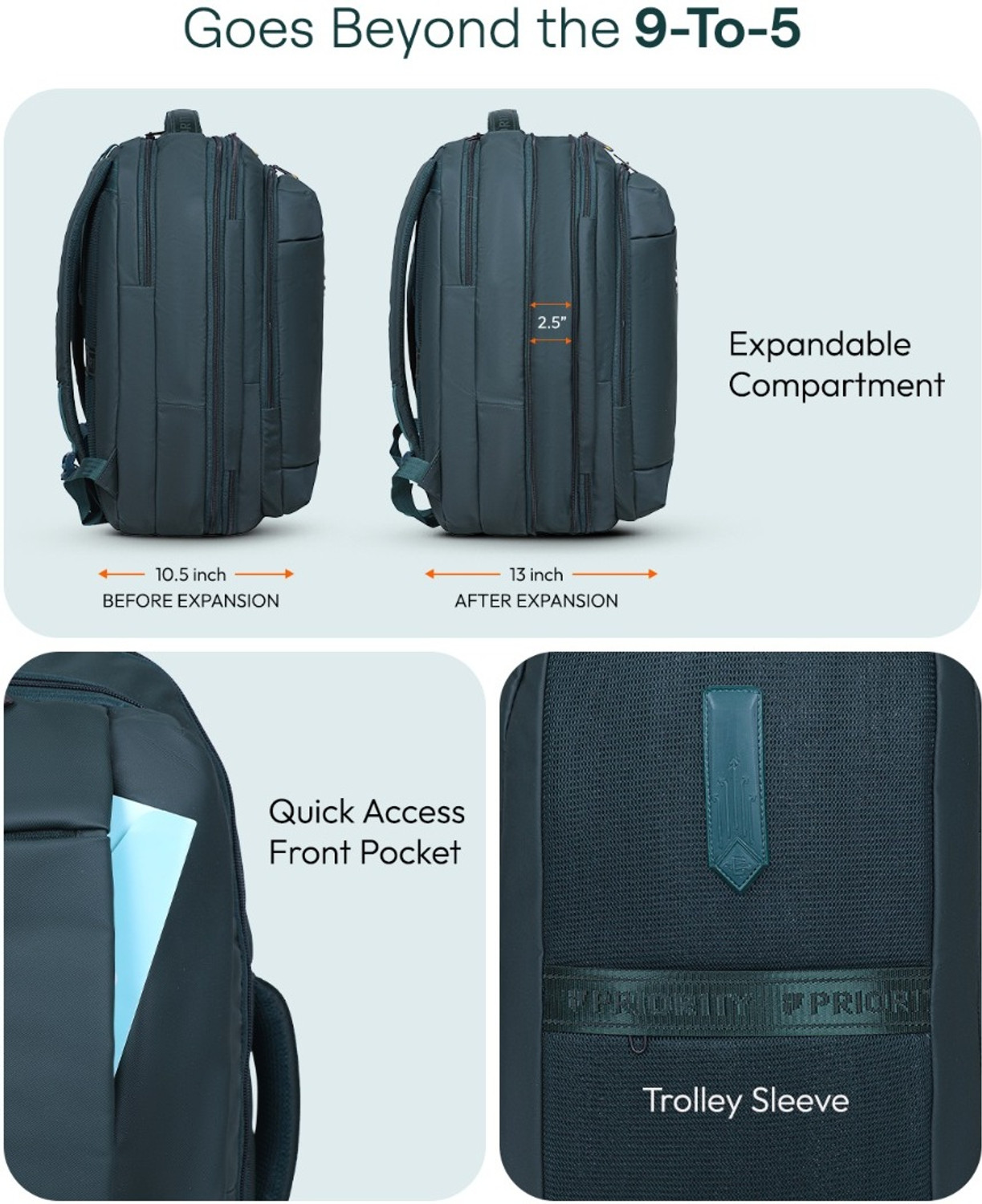 Image of Priority Unisex Office, College & Travel Bag 42 L Laptop Backpack