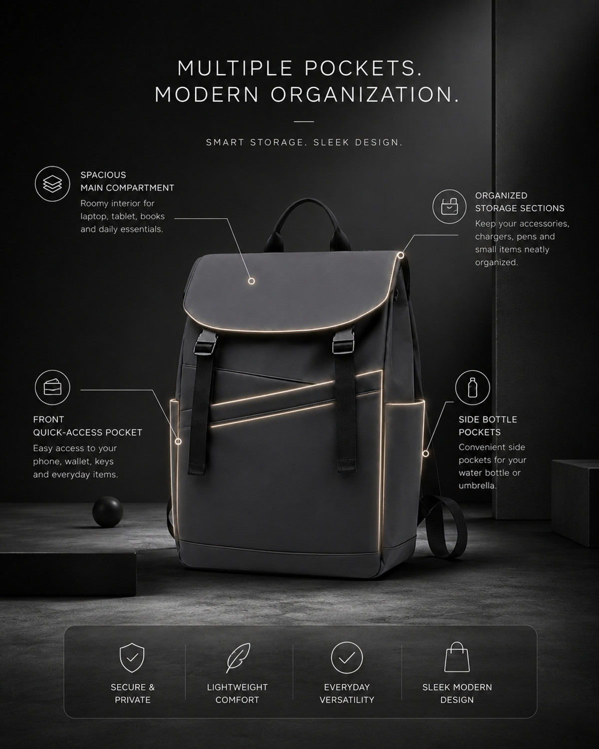 Image of GadgetBite Nexus Laptop Backpack 15.6 Inch Laptop Compartment , Organizer & Bottle Pocket 32 L Laptop Backpack