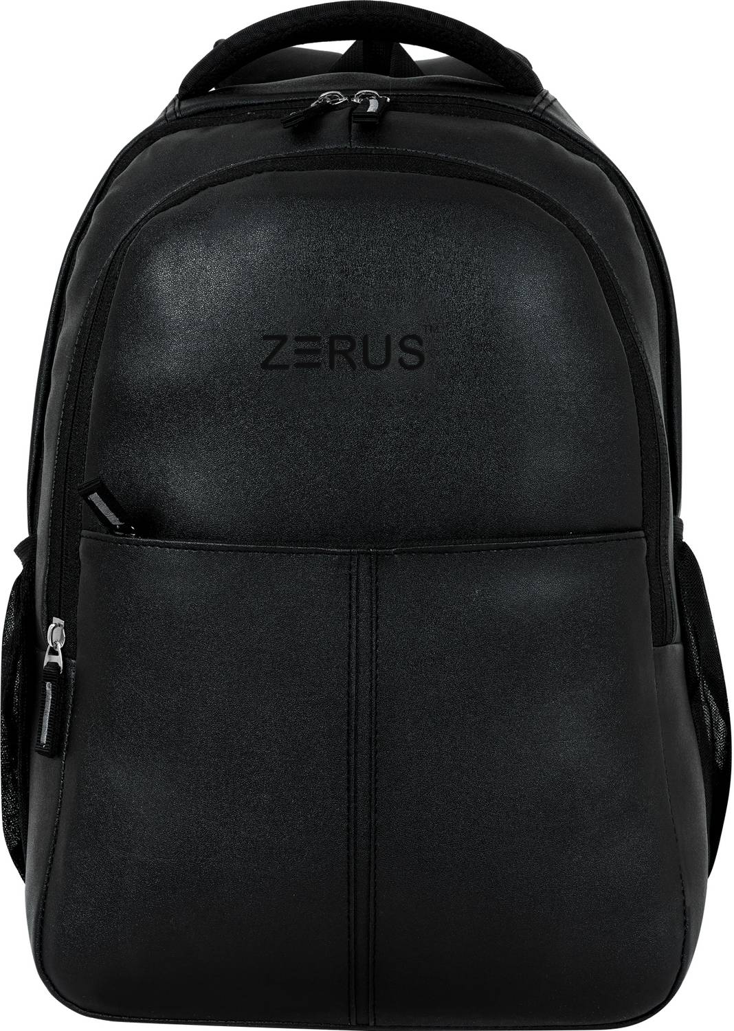 ZERUS PU Leather Backpack Black with 16