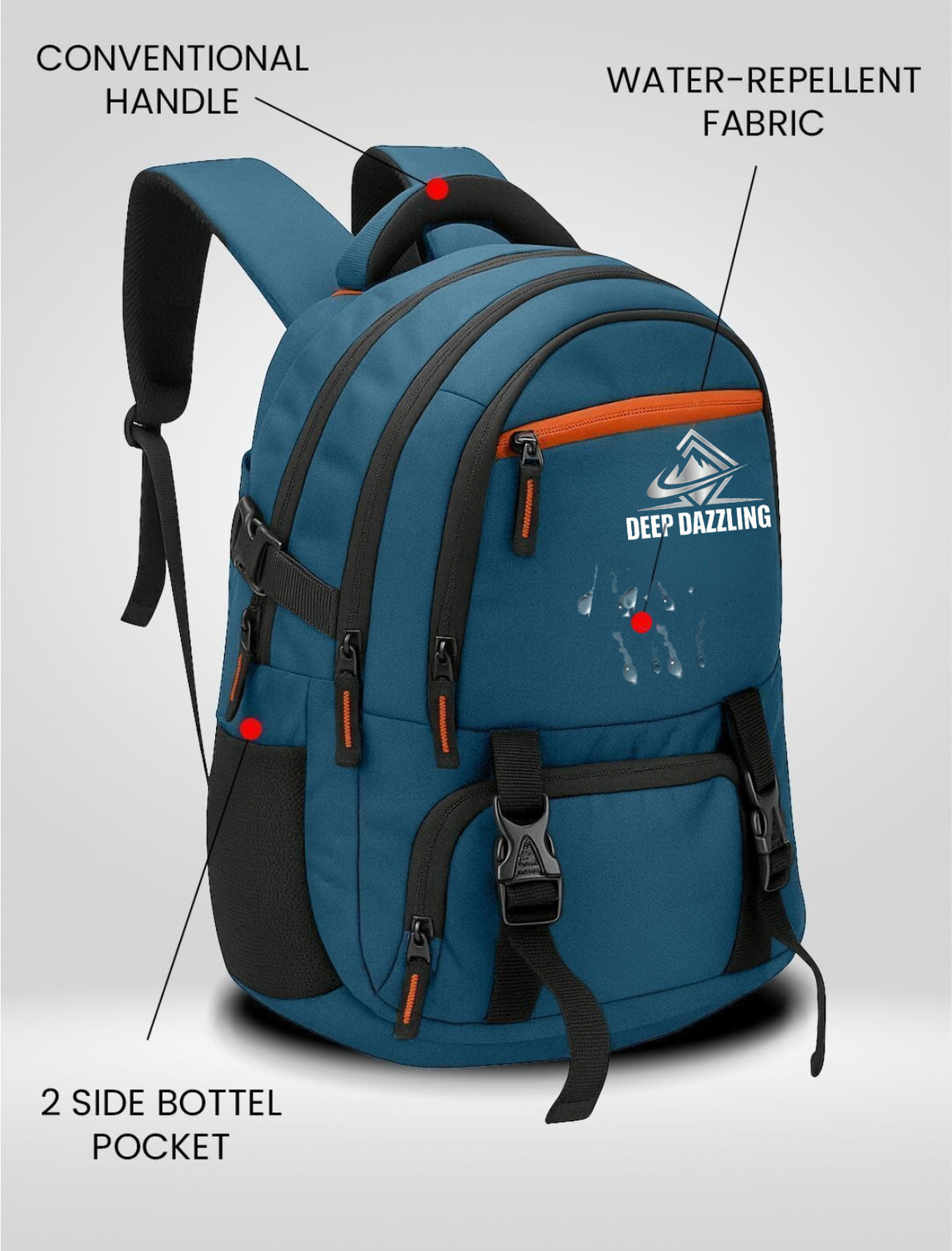 Image of DEEP DAZZLING Unisex Spacy School Collage Bag & Backpack With Rain Cover And With USB Port 40 L Trolley Laptop Backpack