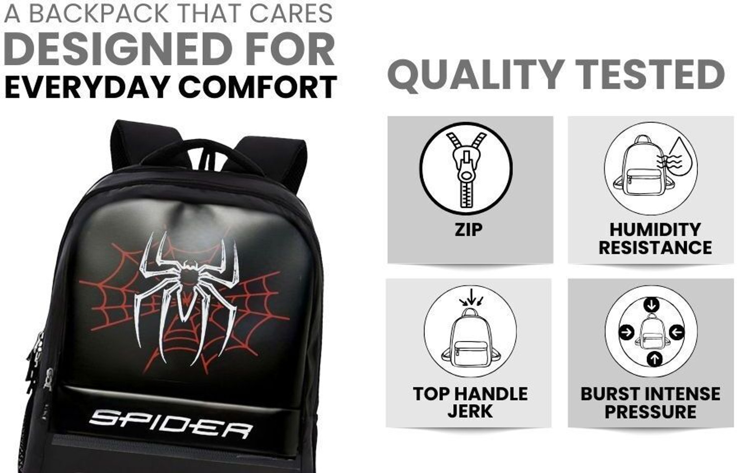 Image of Yakuza for Men & Women Spider Printed Backpack for Students, Office & Travel 35 L Laptop Backpack