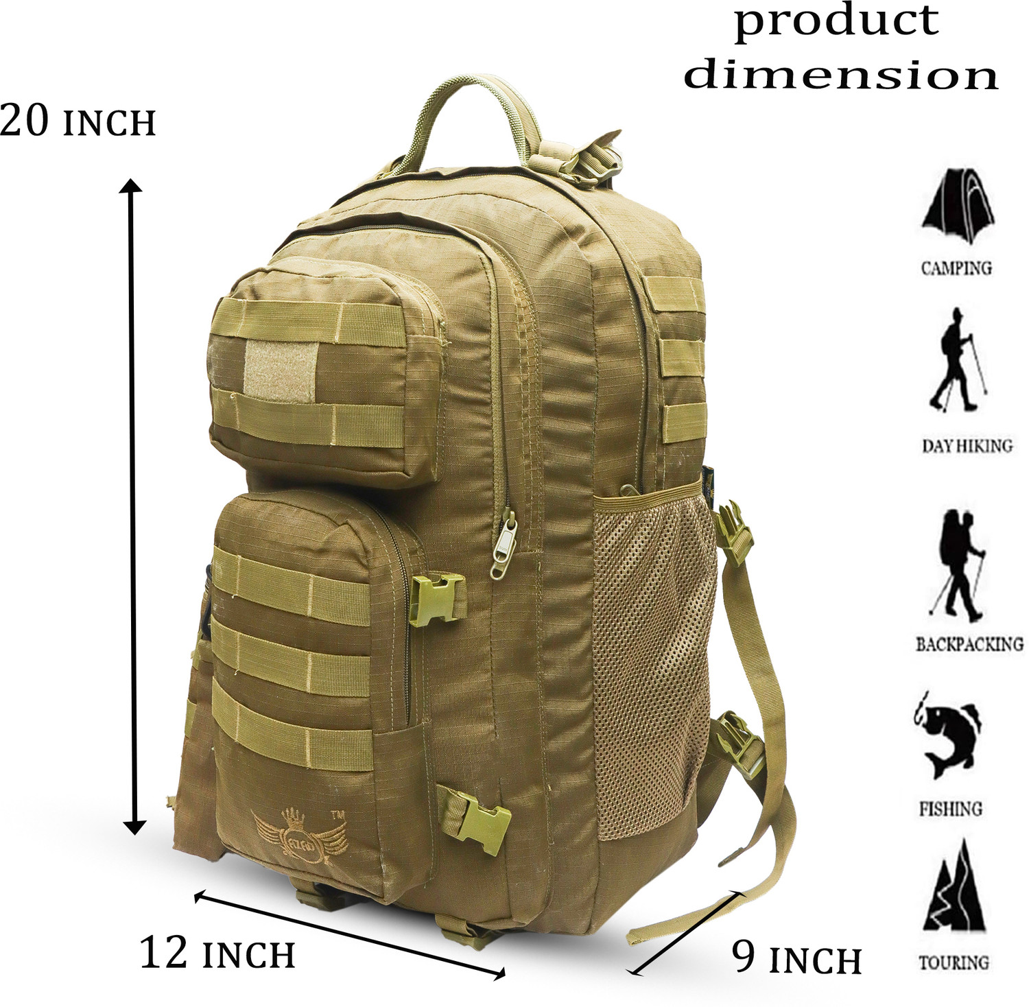 Image of AZAD Army Backpack WITH SLING BAG for casual USE with extra space 70 L Backpack