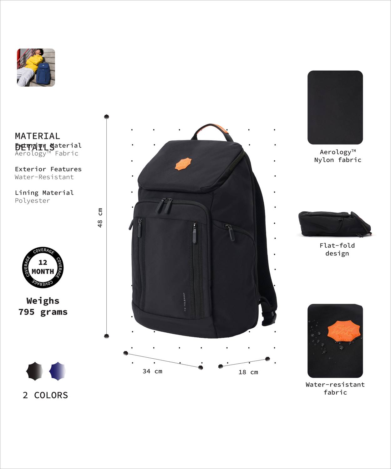 Fieldwrks Teleport 35L Black Trolley Backpack - Image 4
