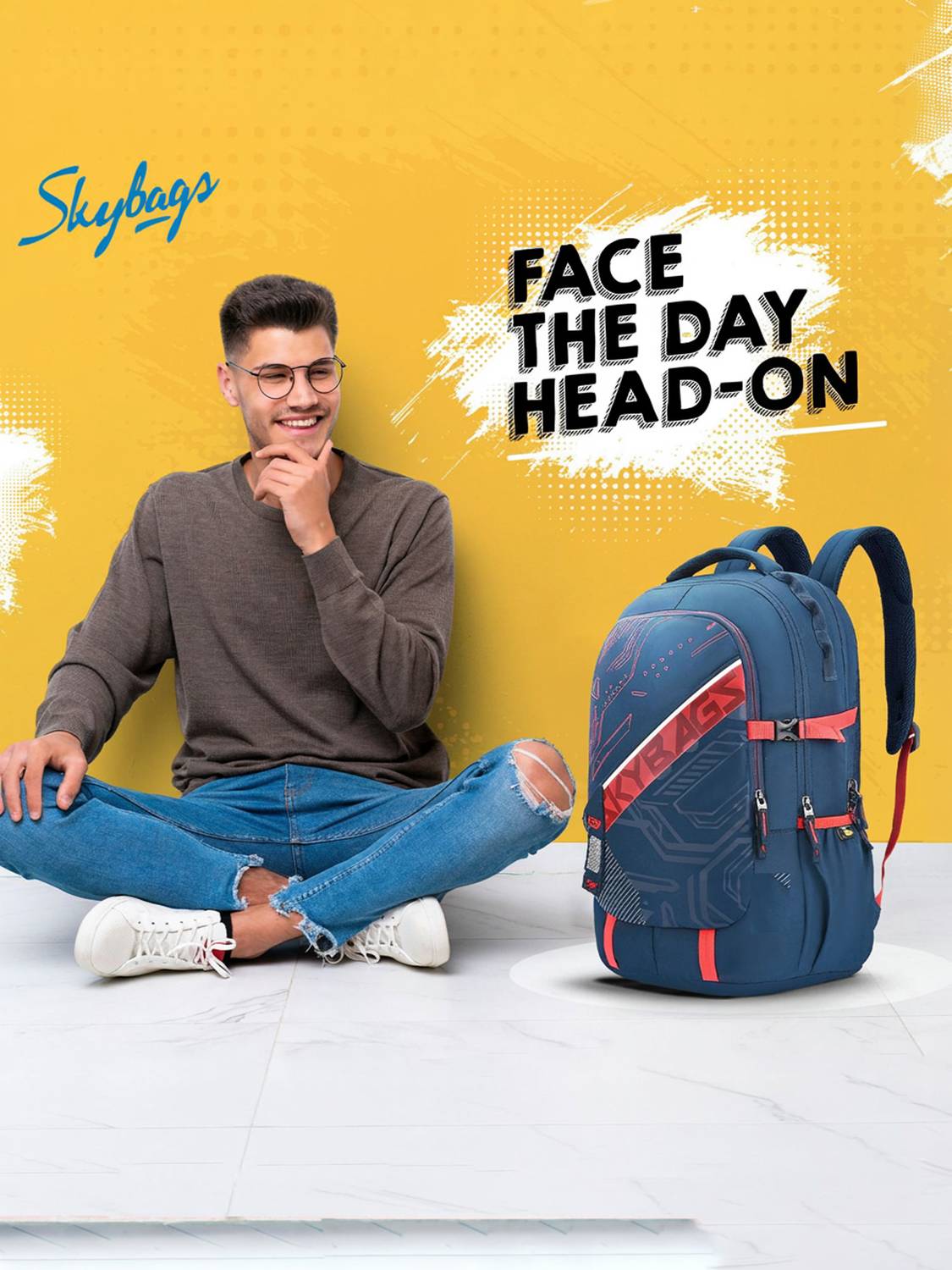 SKYBAGS Vesper 40L Navy Laptop Backpack - Image 2