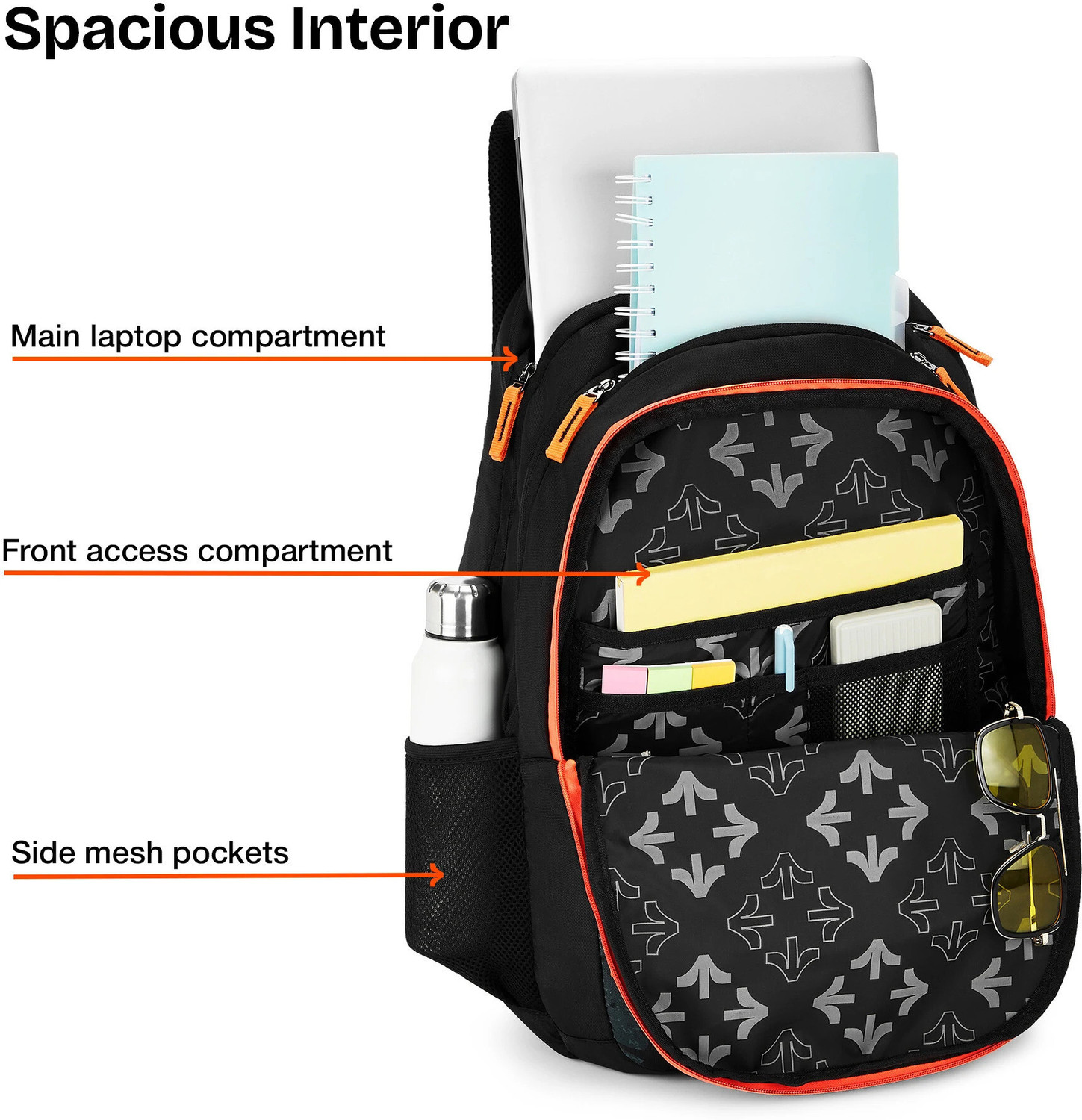 Image of NASHER MILES Cricket Backpack for Men & Women | 3 compartment / Casual / College Bag | 45L 45 L Backpack