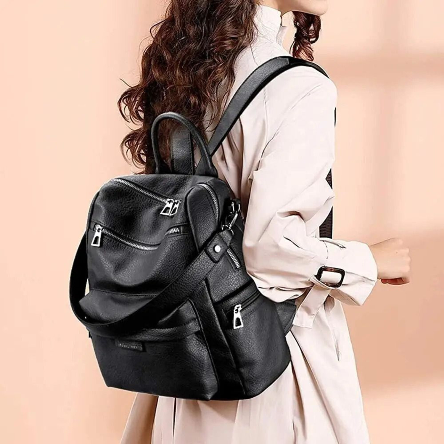 Image of speginic Laptop Backpack Purse for Women Convertible Travel Vintage PU Leather Bagpack 25 L Backpack