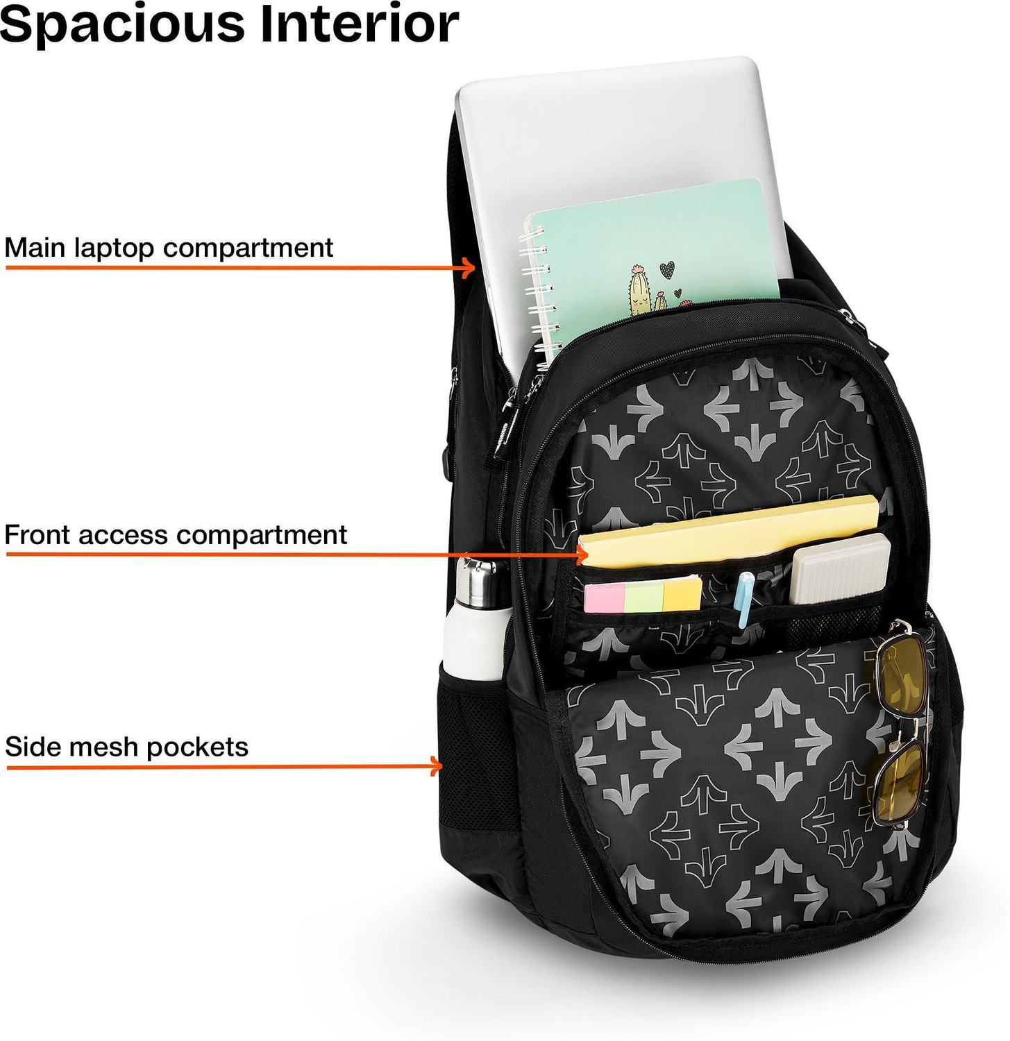 Image of NASHER MILES Eclipse Polyester Laptop Backpack with Raincover & Front Organiser for Travel 33 L Laptop Backpack