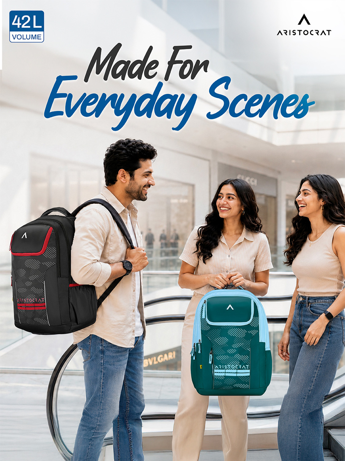 Image of ARISTOCRAT NRG Casual Backpack with 3 Specious Compartments and Quick-Access Front Pocket 42 L Backpack