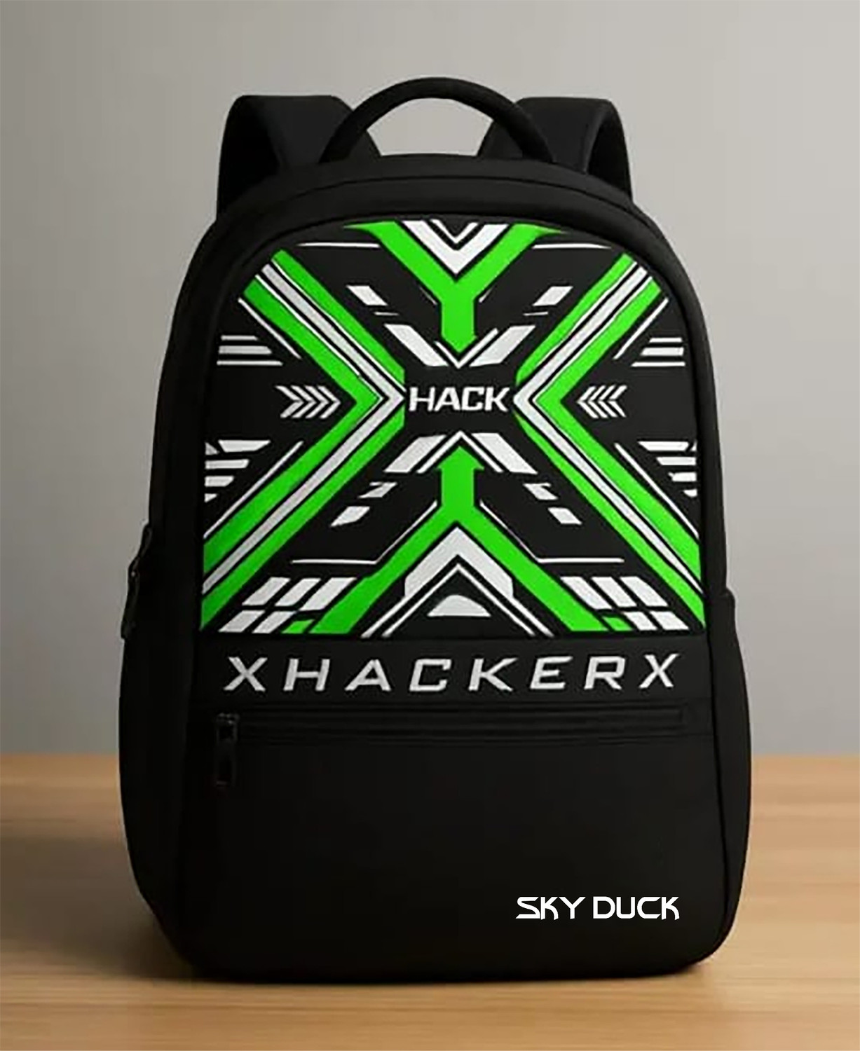 Image of SkyDuck Hacker Print Backpack for Boys Girls Stylish School College Bag Black 45 L Laptop Backpack