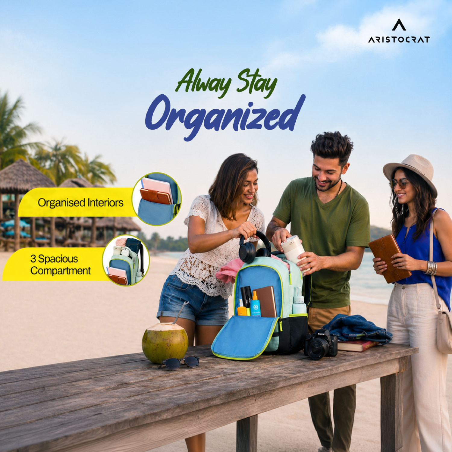 Image of ARISTOCRAT Buzz Casual Backpack with 3 Specious Compartments and Quick-Access Front Pocket 30 L Backpack