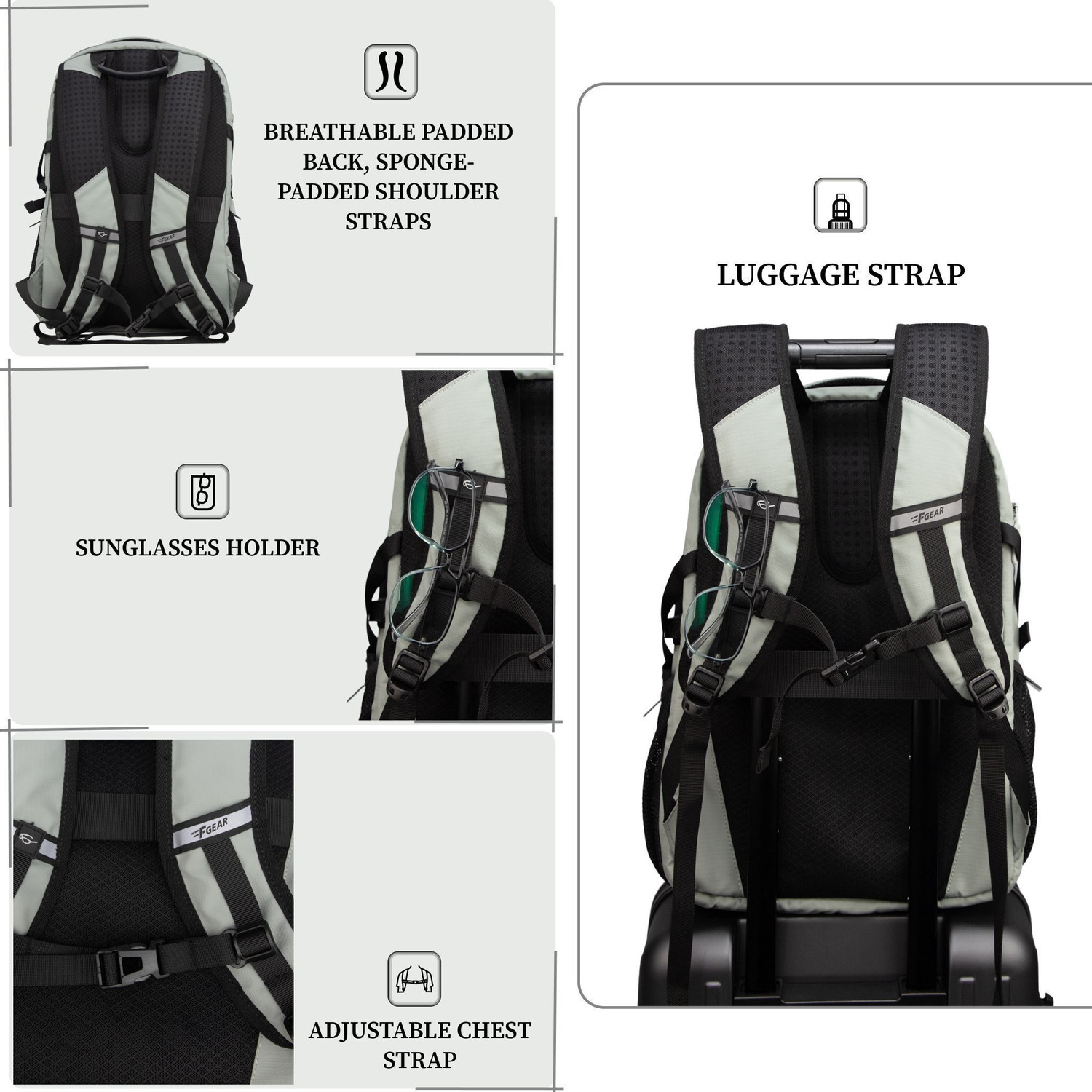 Image of F Gear Amalfi 30L Backpack|3 Spacious Compartments|Multi Use Port|Sternum Strap 30 L Laptop Backpack
