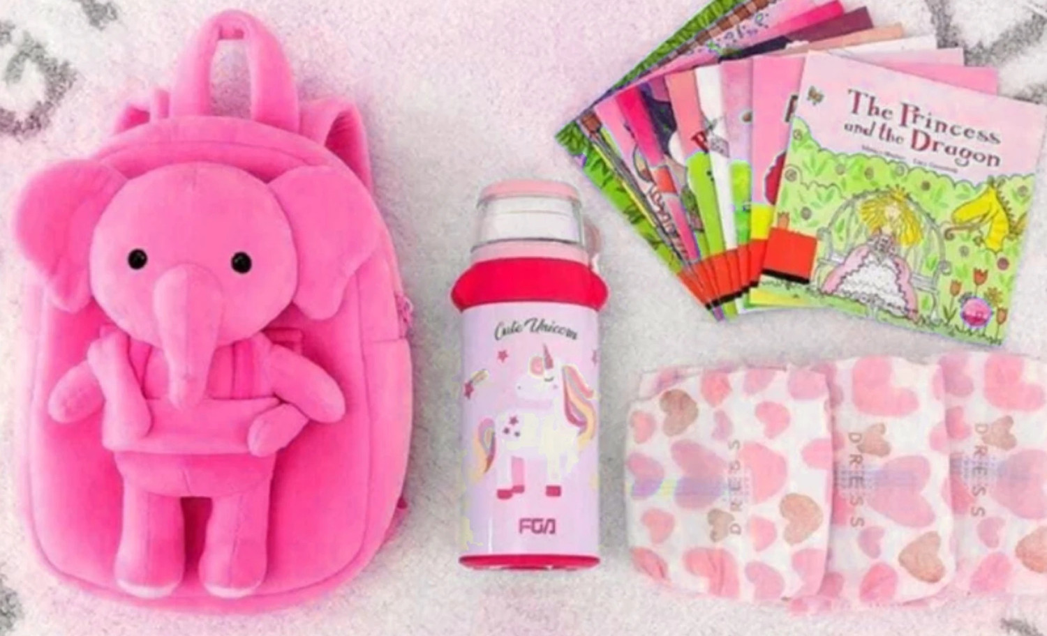 Image of VIKASH New classic Pink elephant bags for kids smooth soft and amazing design 12 L Trolley Backpack