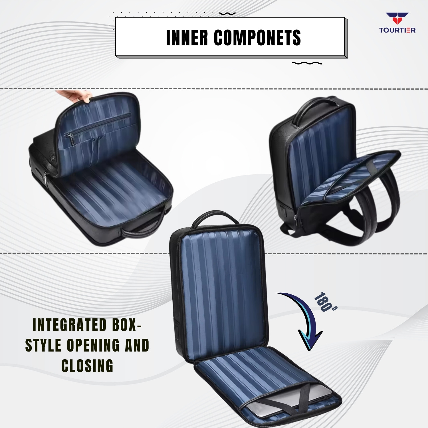 Image of TOURTIER Expandable with Shoe Compartment, Trolley Strap Bag for Office, College, Travel 25 L Laptop Backpack