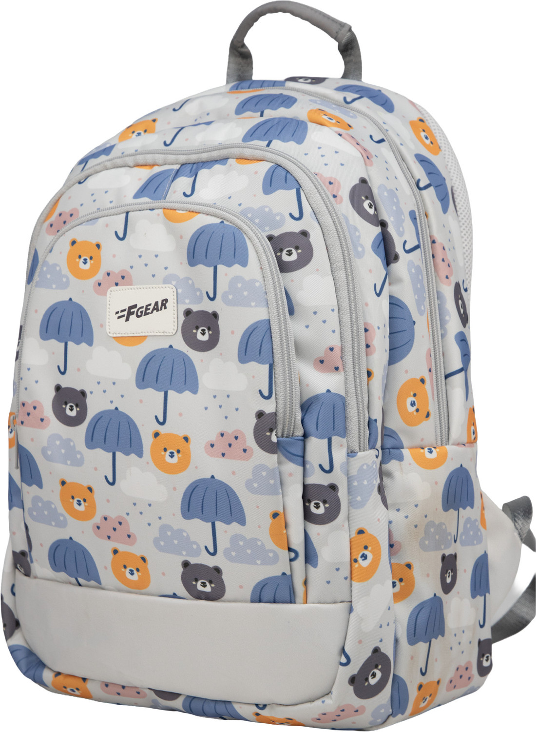 Image of F Gear Cosmo Teddy Prints Kids School Backpack, 3 compartments with bottle holder 23 L Backpack