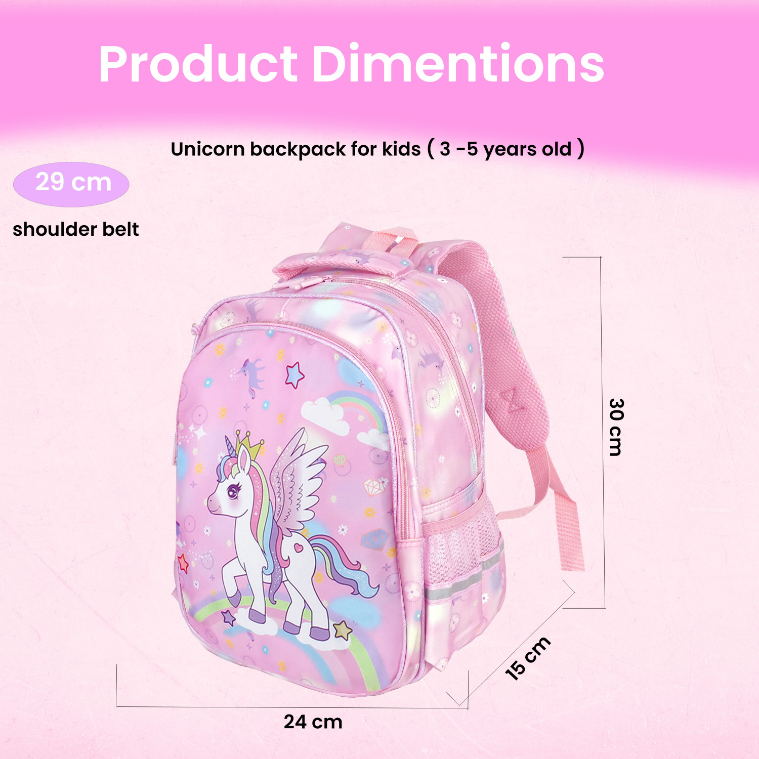 Image of STORITE Unicorn School Bag for Kids Girls Stylish Durable Water-Resistant Backpack 10 L Backpack