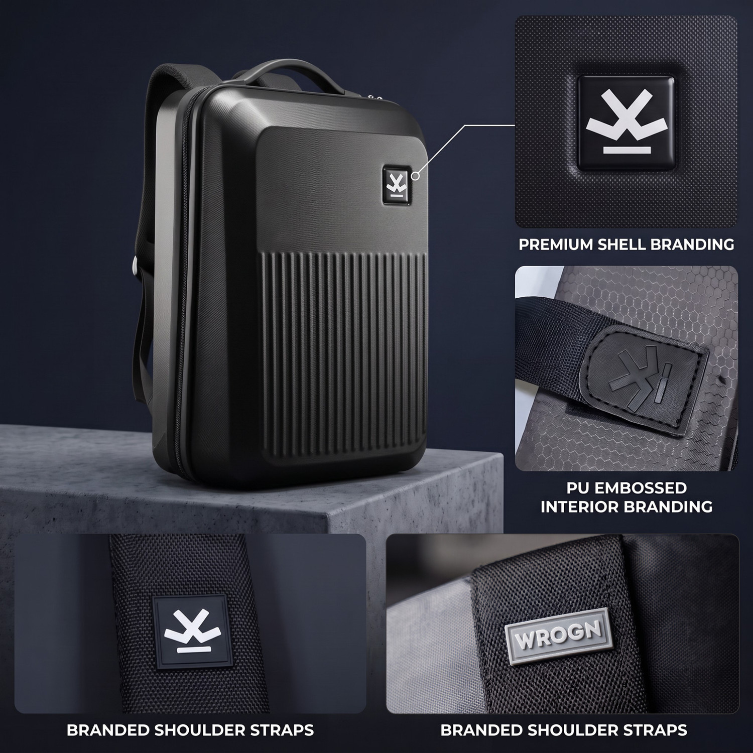 Image of WROGN Medium 26 L Laptop Backpack ImpactX- Unbreakable four-layer armored hard-shell construction (Black)