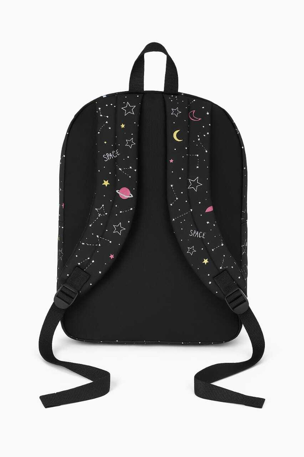 Image of sizzling Galaxy Space Backpack, Black with Stars, School Travel Collage Bag 17 L Backpack
