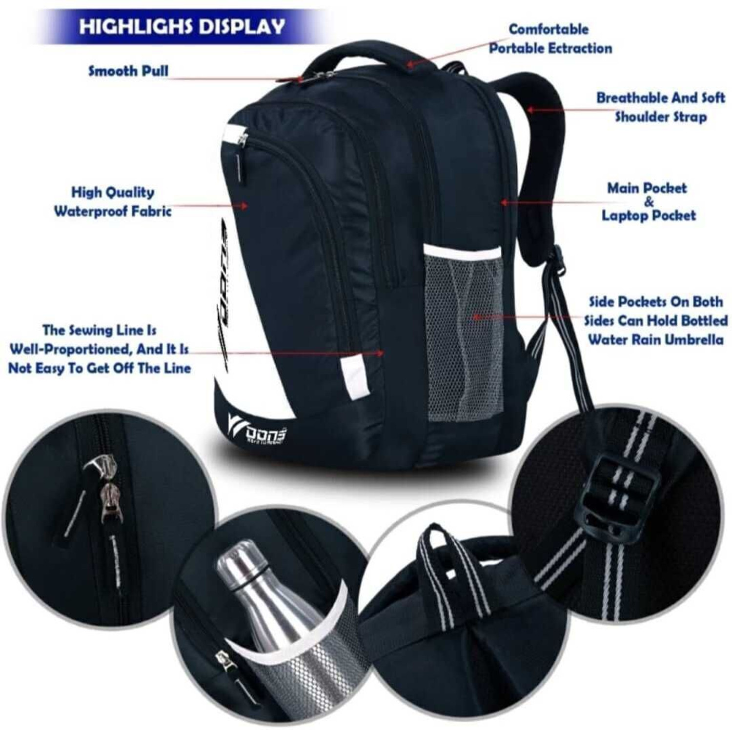 Image of facto stylish Backpack Boys Girls /Office /College /Travel Waterproof School Bag