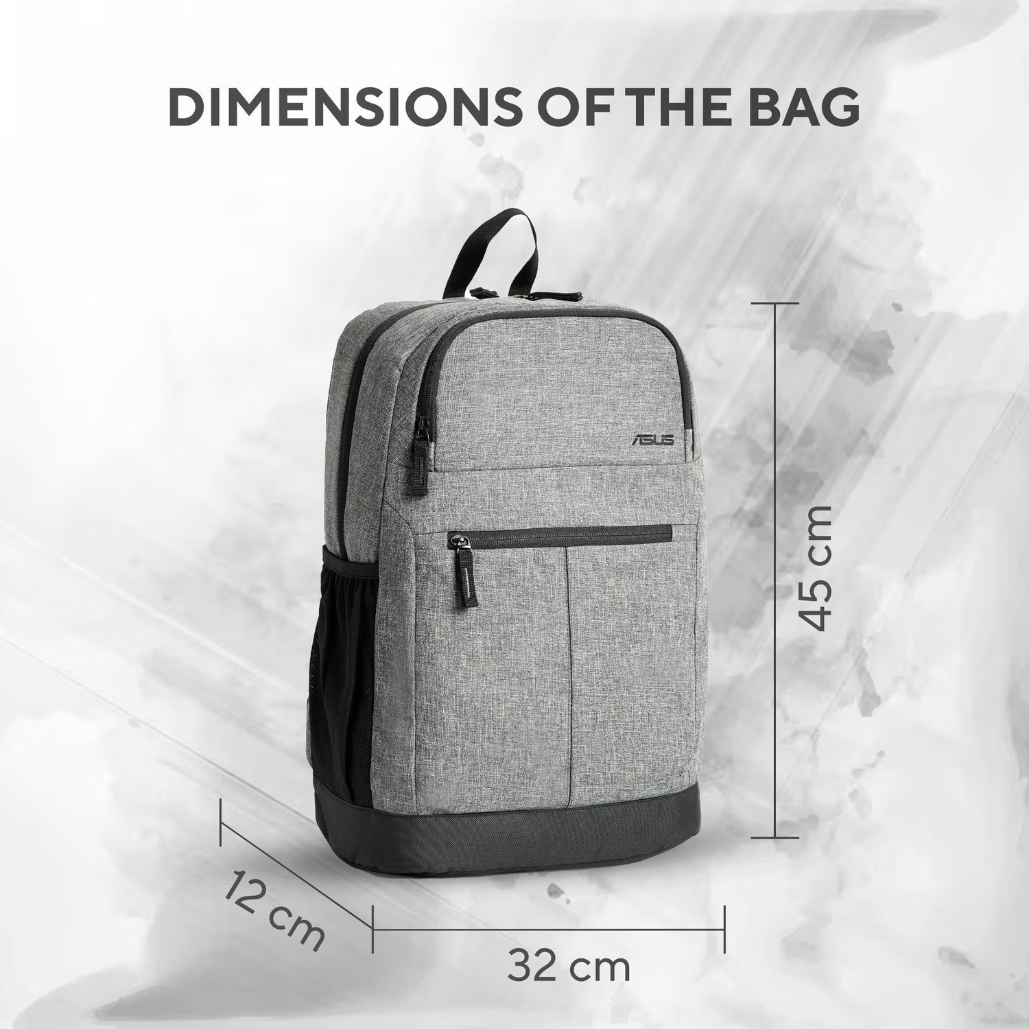 Image of ASUS AP1601, Two Large Front Pocket, with Luggage strap, for 16-inch laptop, 0.40 kg 19 L Laptop Backpack