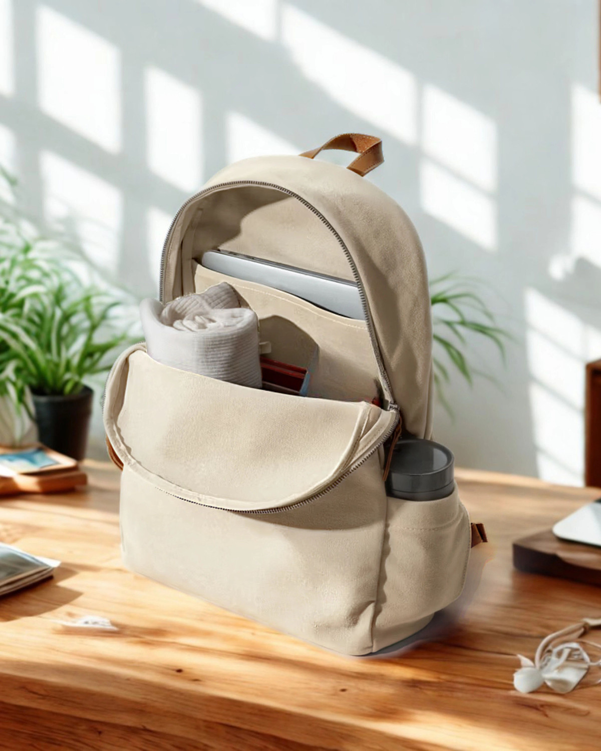 Image of Cavora Versatile Canvas Travel Backpack | Unisex Design for Office, College & Trave 12 L Backpack