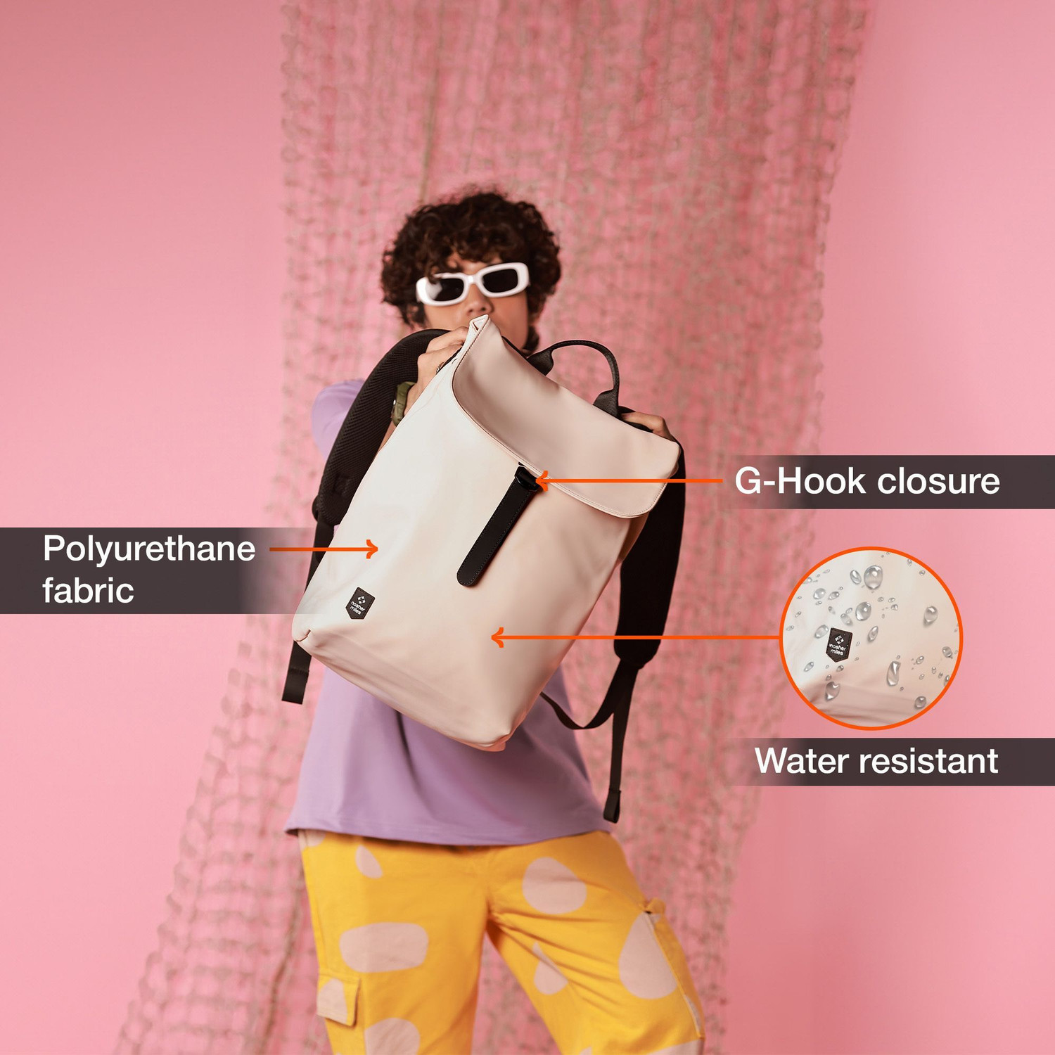 Image of NASHER MILES Soho Laptop Backpack for Men & Women|Collage /Casual /School|25L,Pink 25 L Laptop Backpack