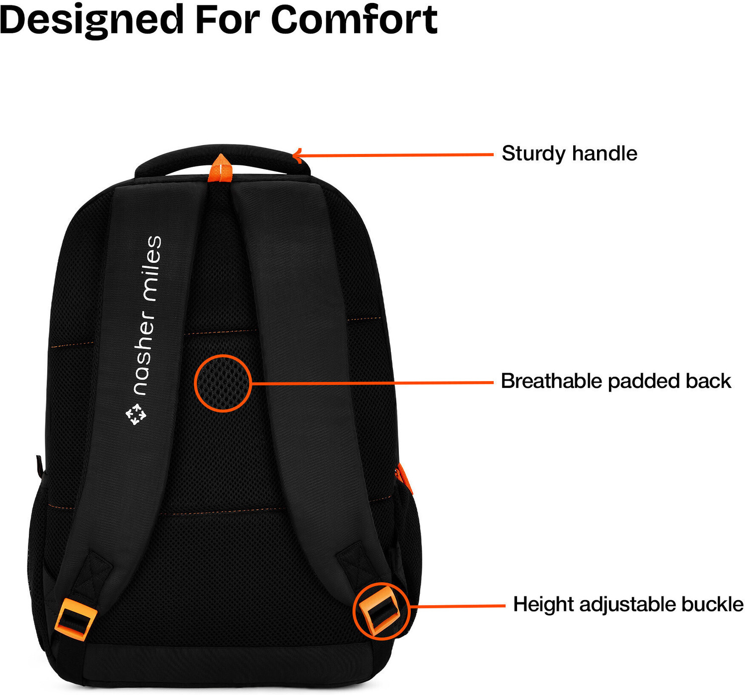 Image of NASHER MILES Cricket Backpack for Men & Women | 3 compartment / Casual / College Bag | 45L 45 L Backpack