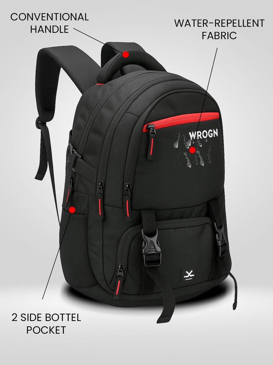 WROGN ASHPER 40L Laptop Backpack with USB - Image 3