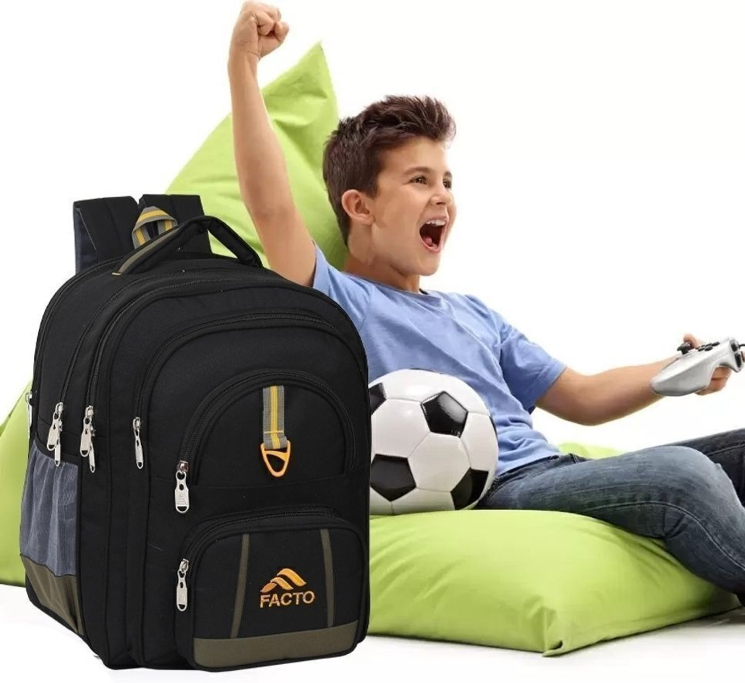 Image of facto Stylish Waterproof School bag 6th to 10th Class 70 L Backpack
