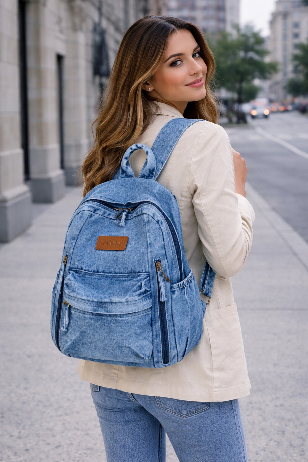 Image of Zainto Denim Bag for women and girls jeans bag 25 L Backpack